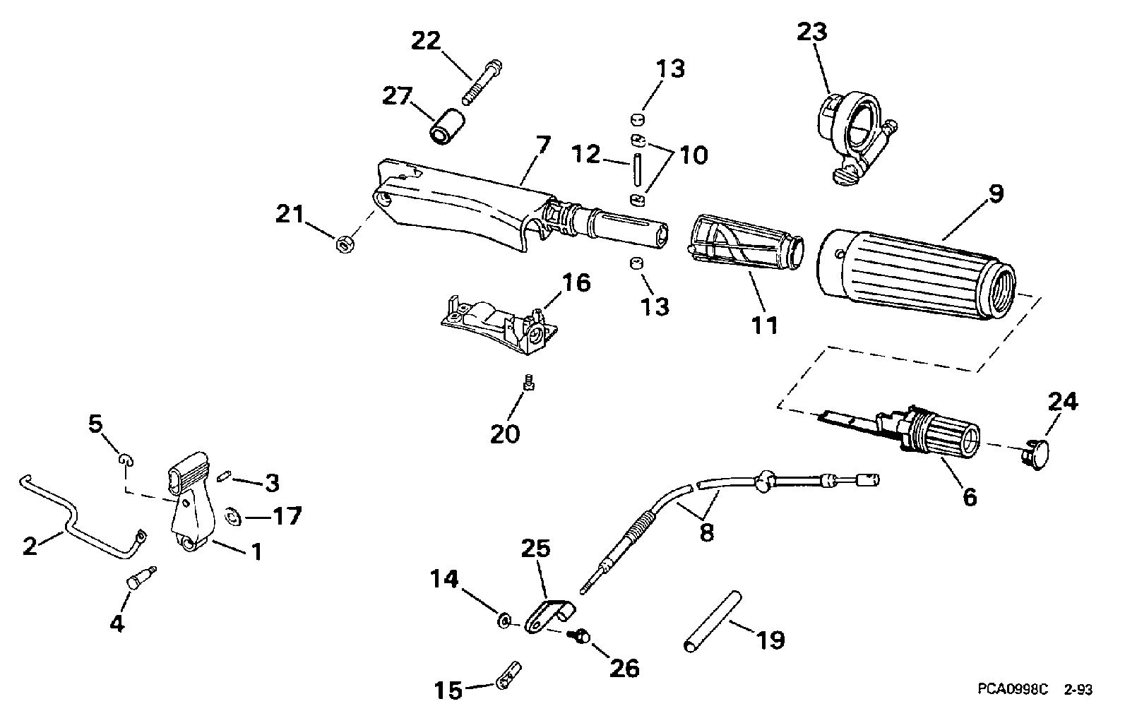 Steering and gear-shift handle