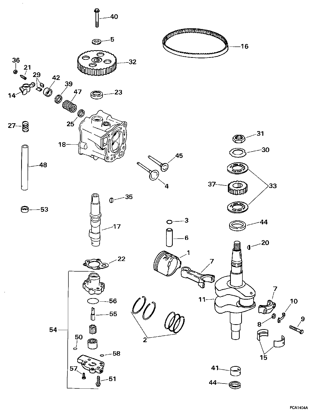Cylinder head and crankshaft