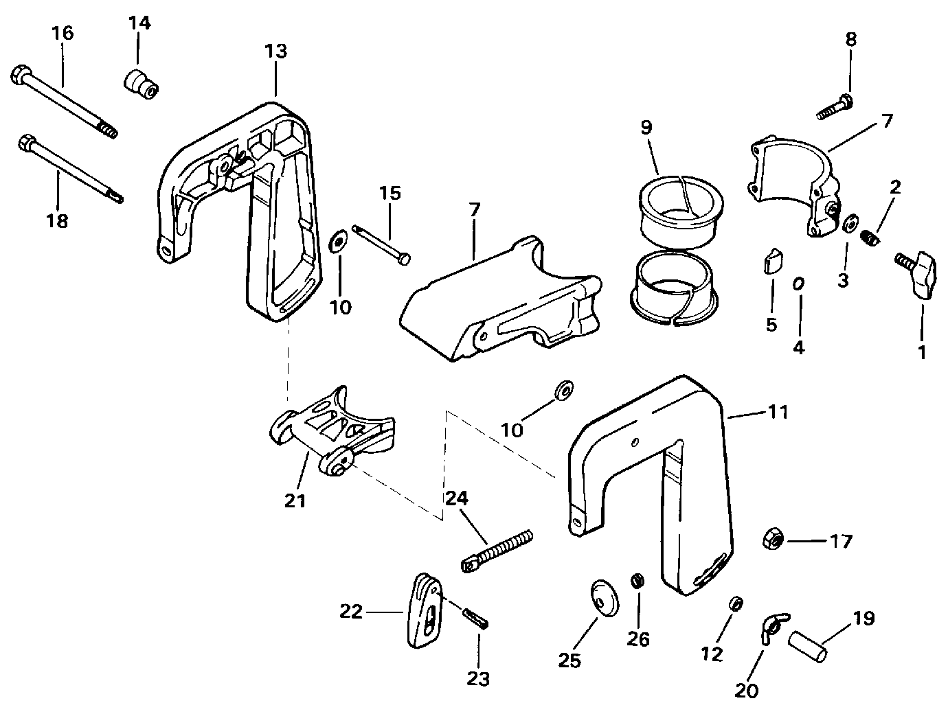 Stern bracket and swivel bracket