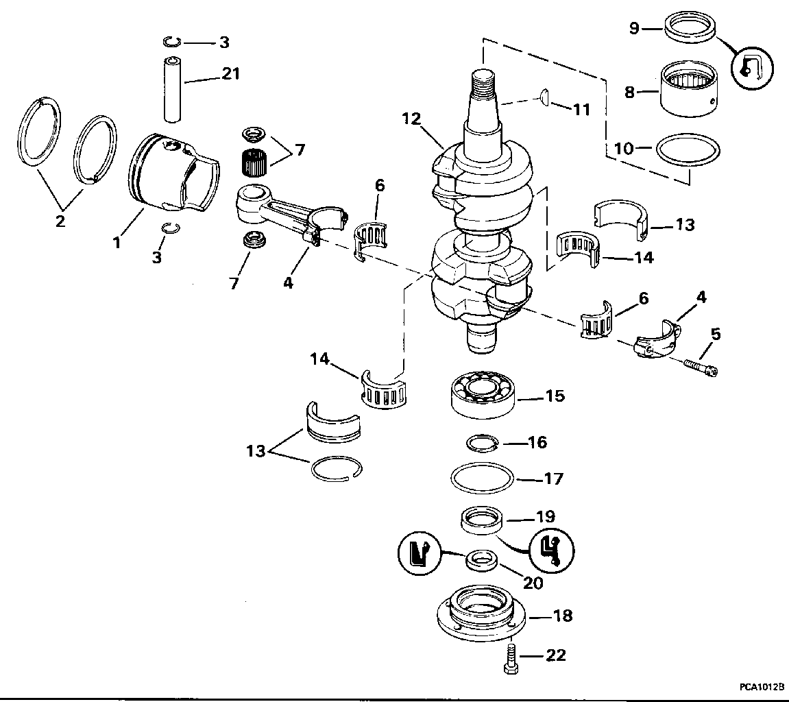 Vilebrequin et pistons