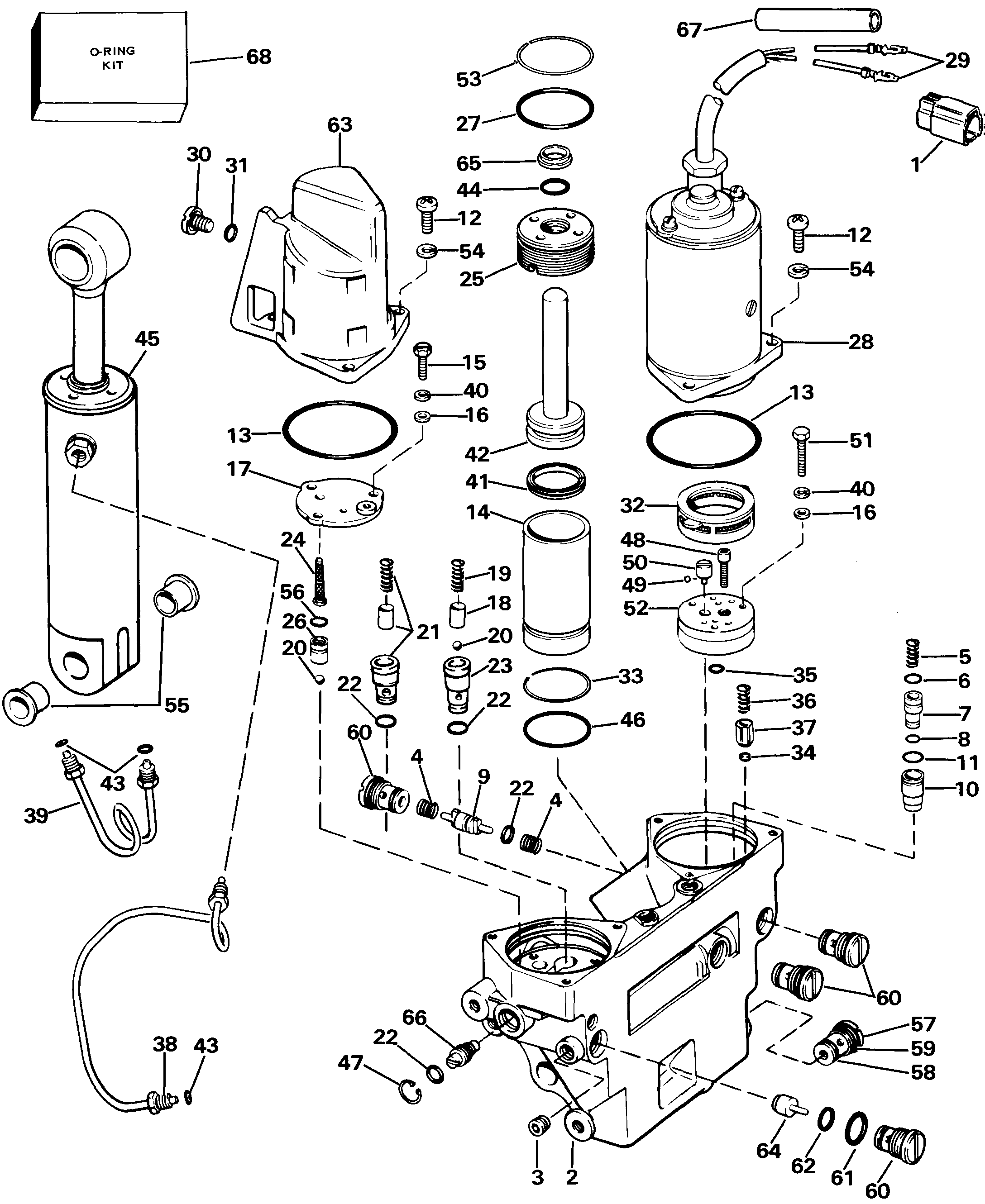 Hydraulic trim and tilt assembly