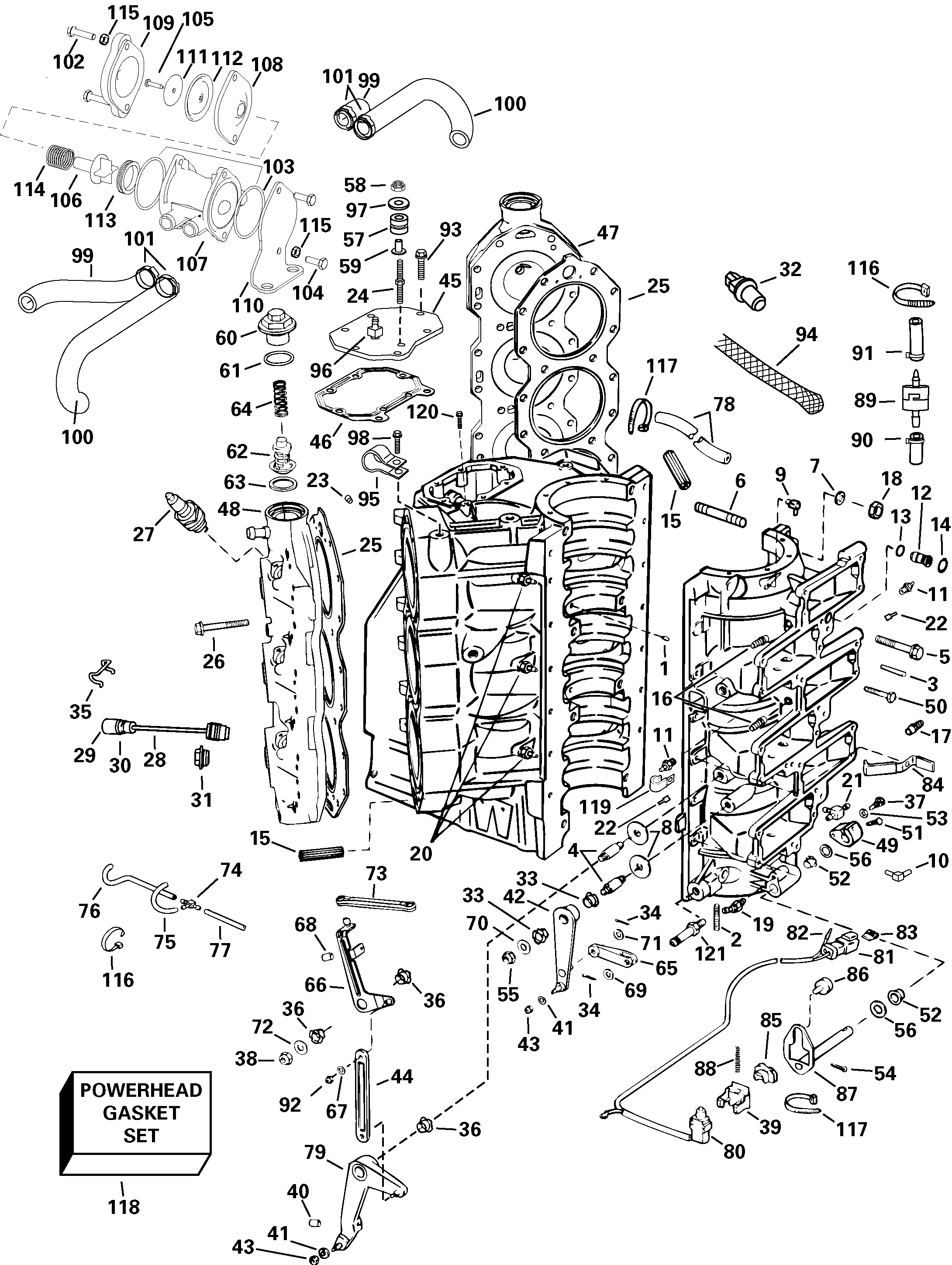 Cylinders and crankcase