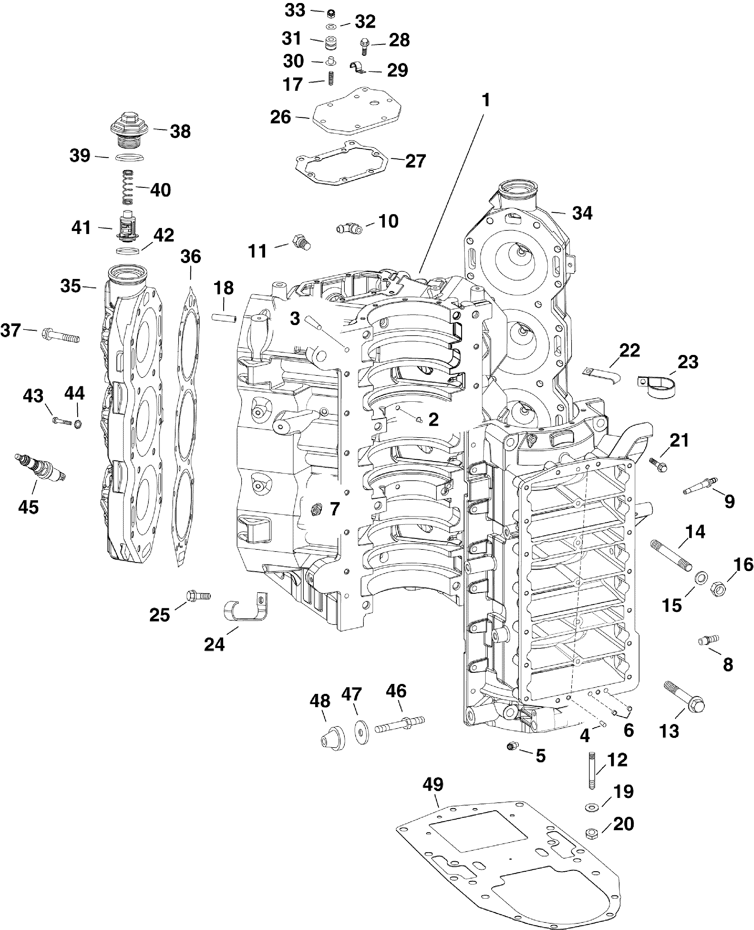 Cylindres et carter-moteur
