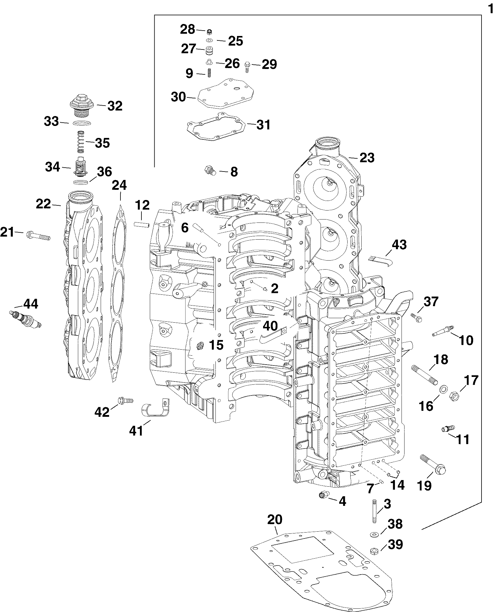 Cylindres et carter-moteur