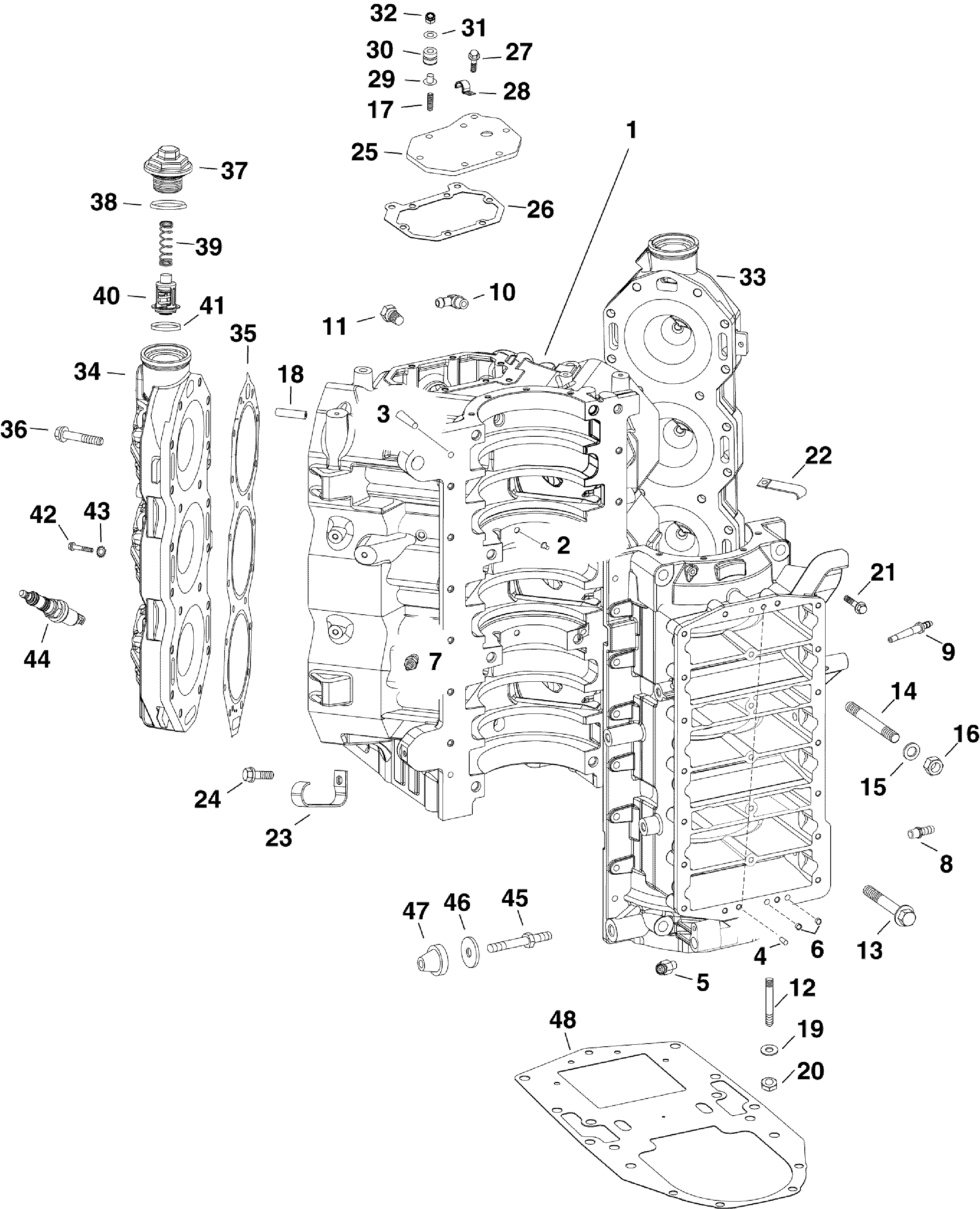 Cylindres et carter-moteur