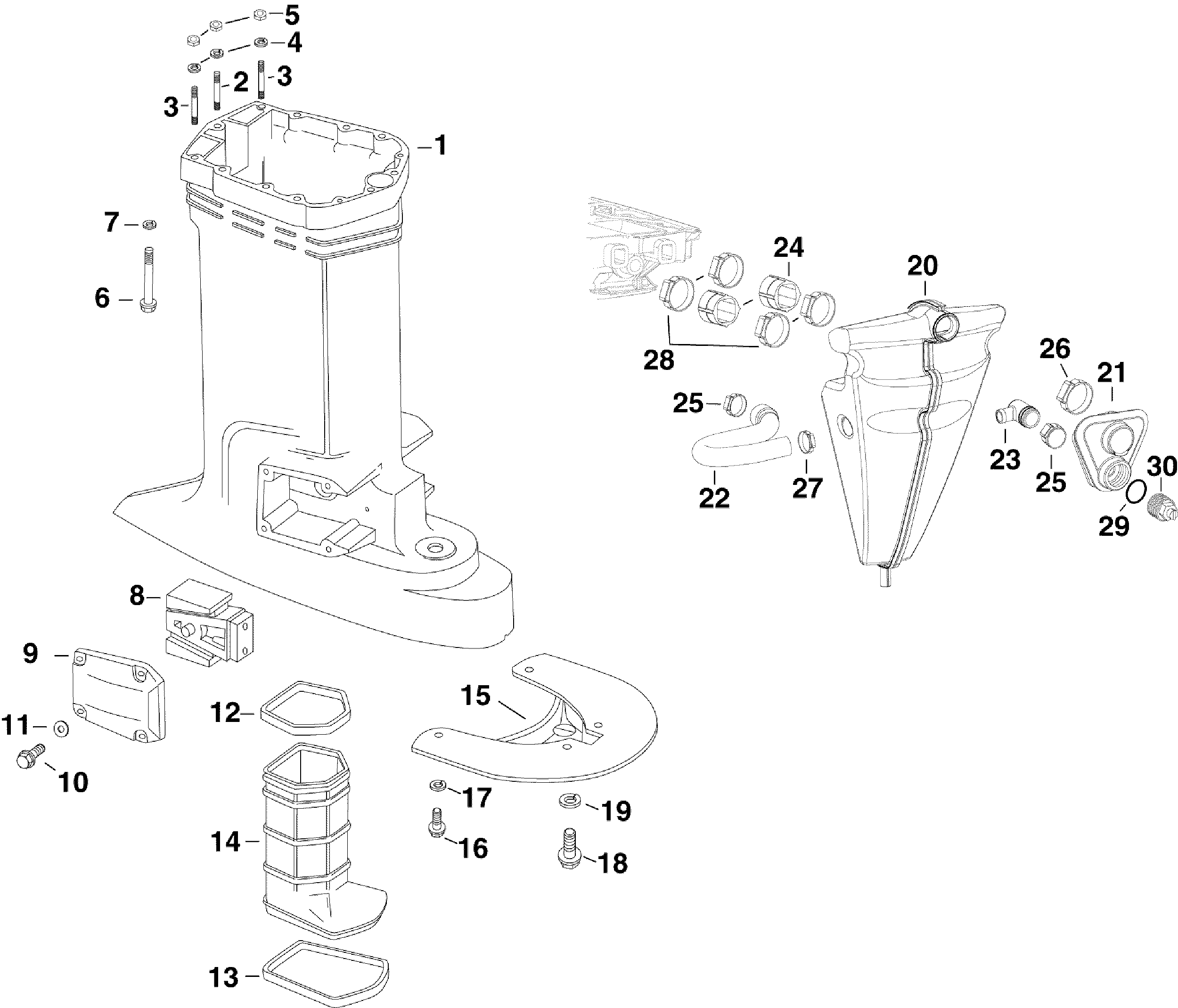 Exhaust housing and silencer