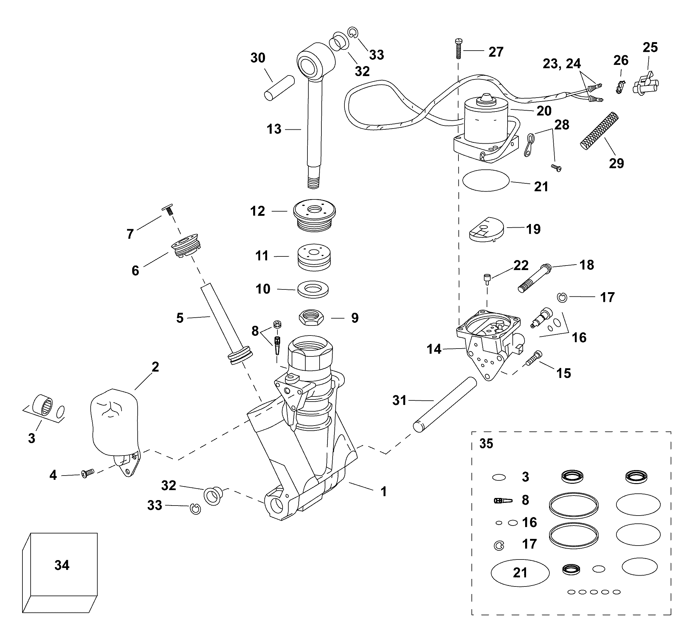 Ensemble hydraulique de correction d’assiette et de relevage