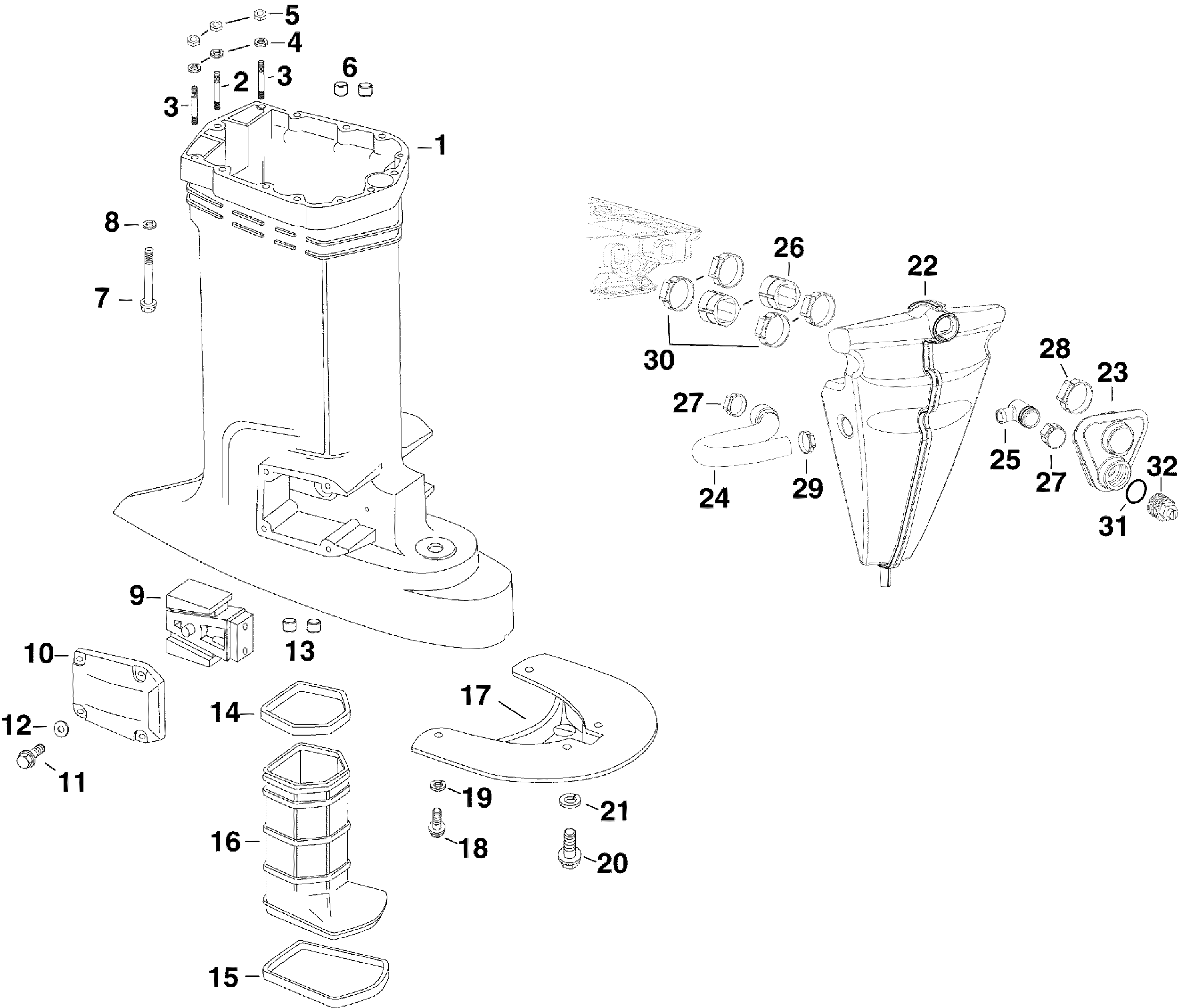 Exhaust housing and silencer