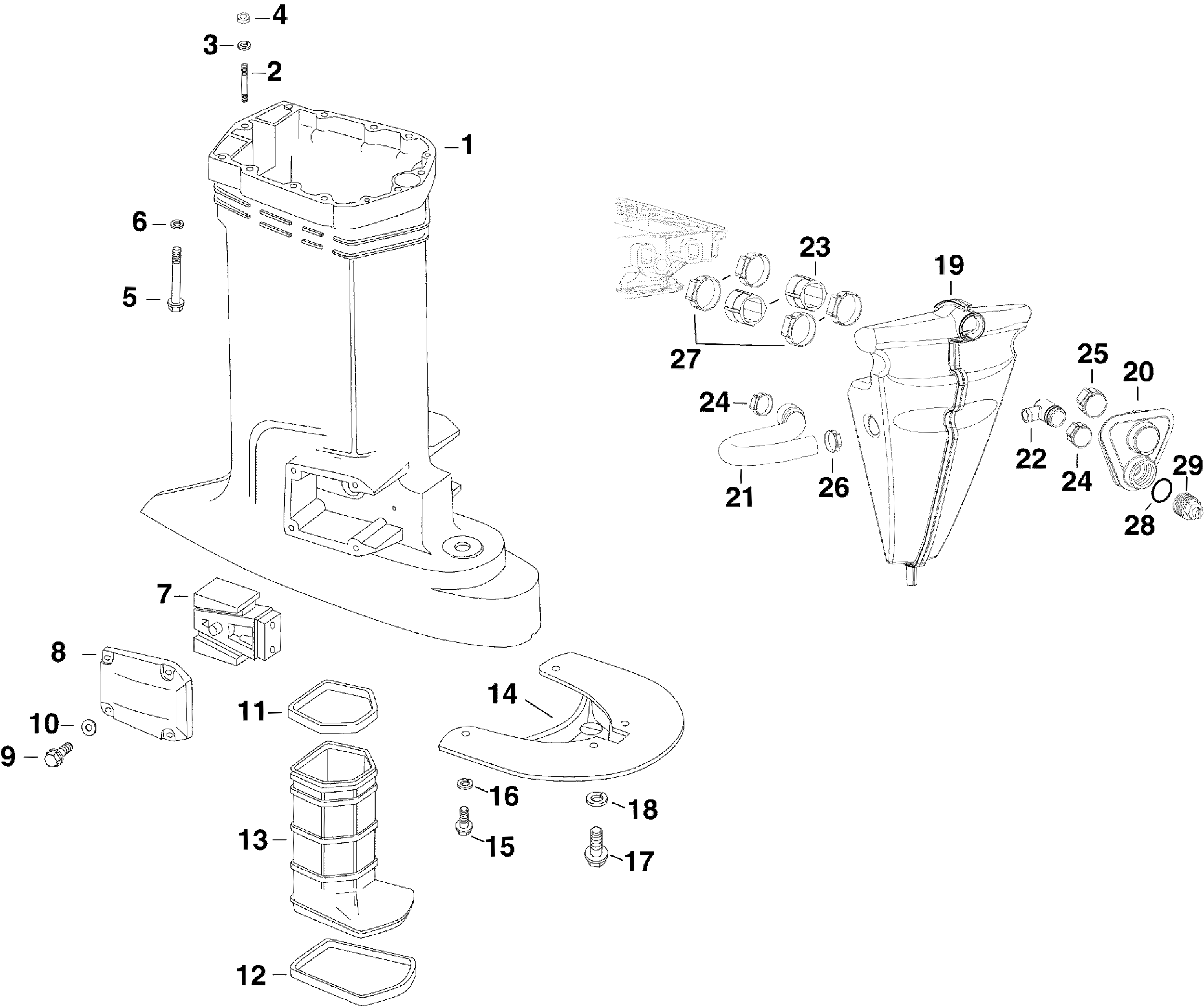 Exhaust housing and silencer