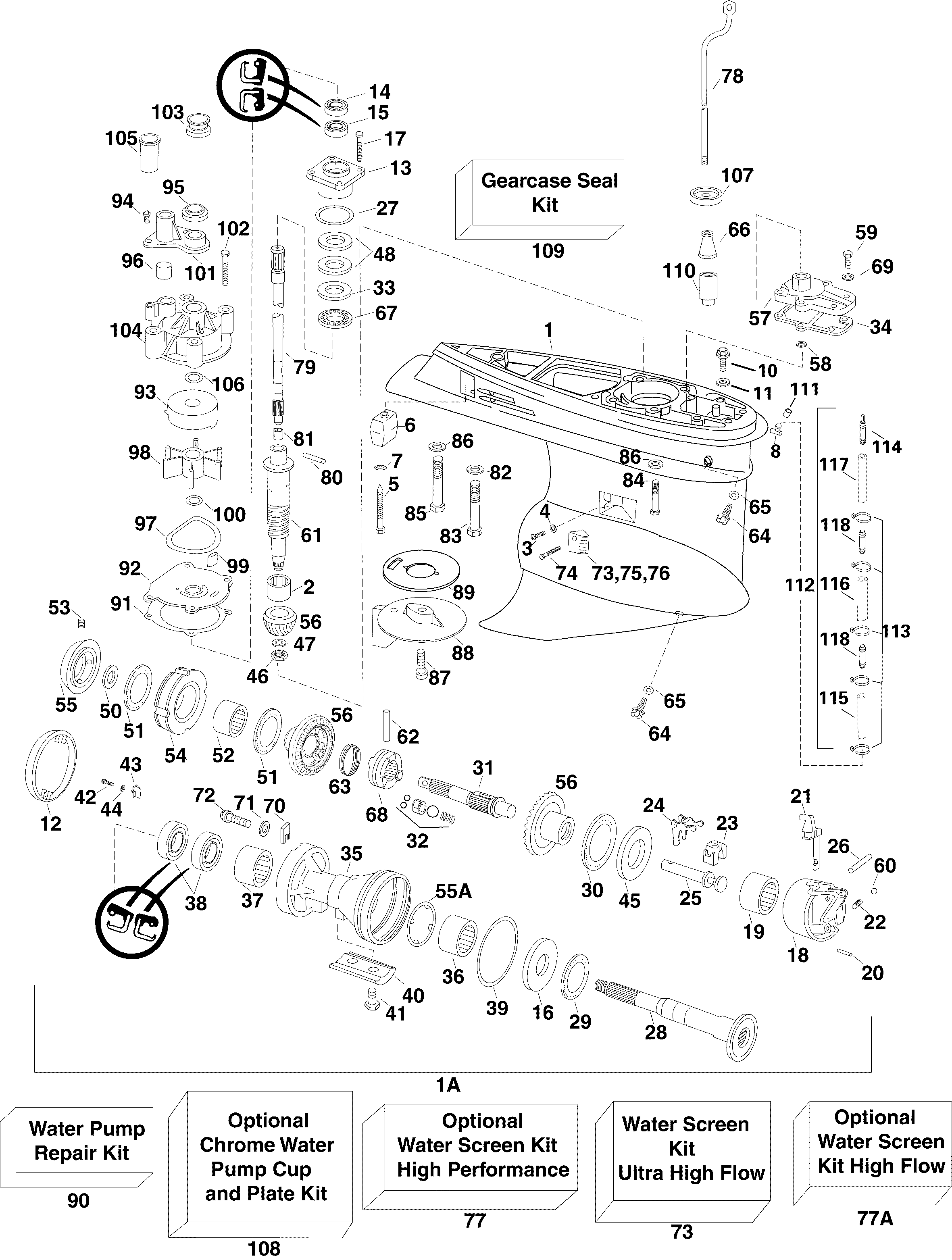 Gearcase – CX, CZ models