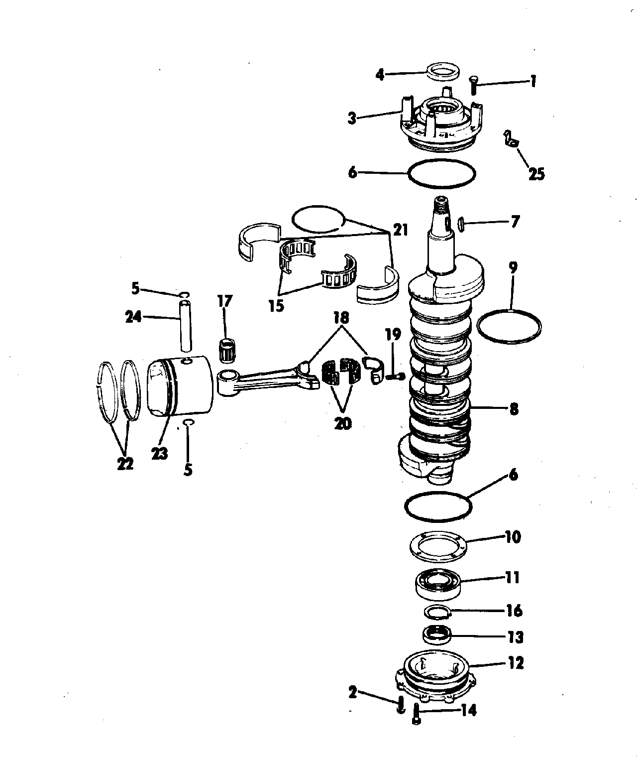 Vilebrequin et pistons