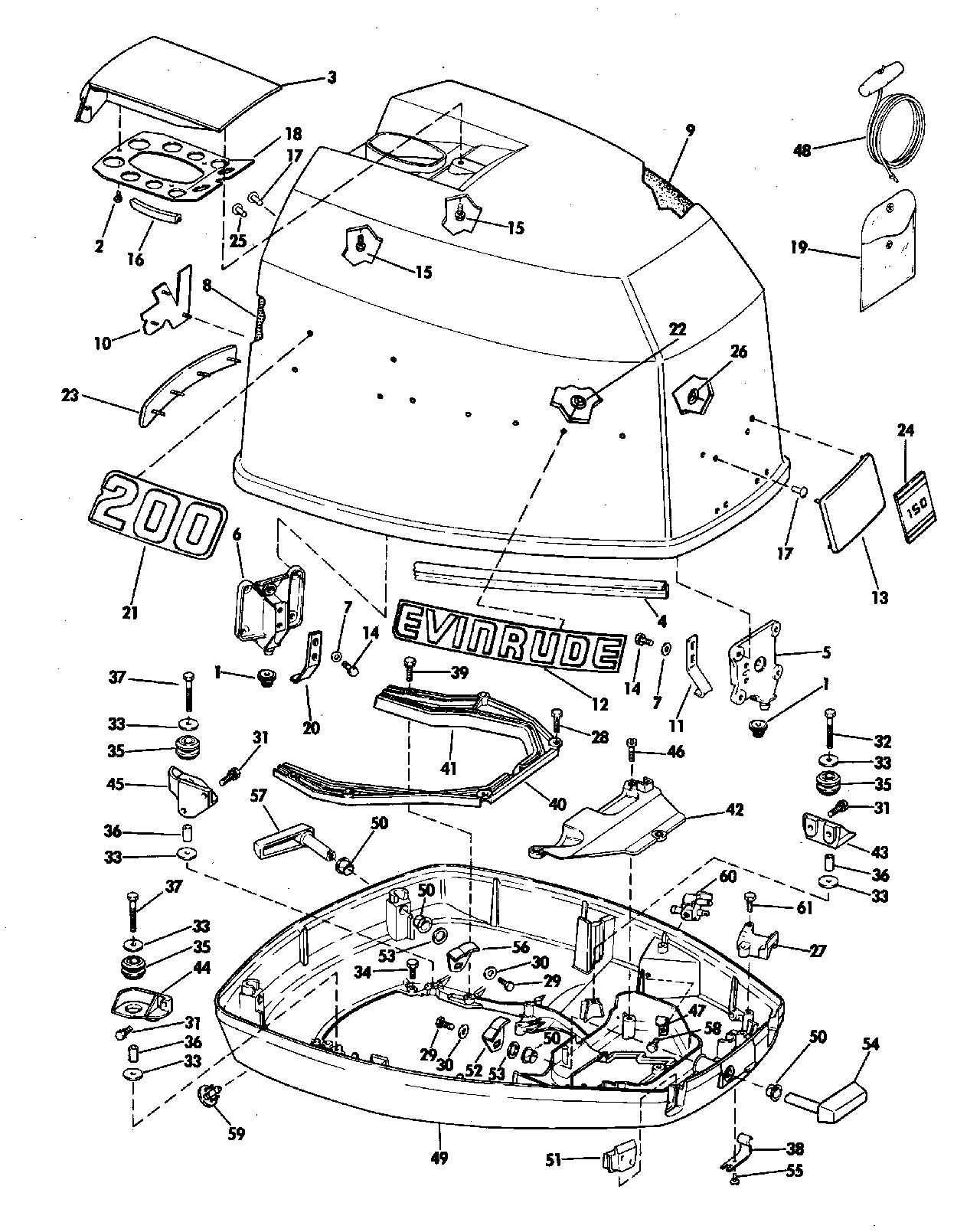 Capot moteur – Evinrude