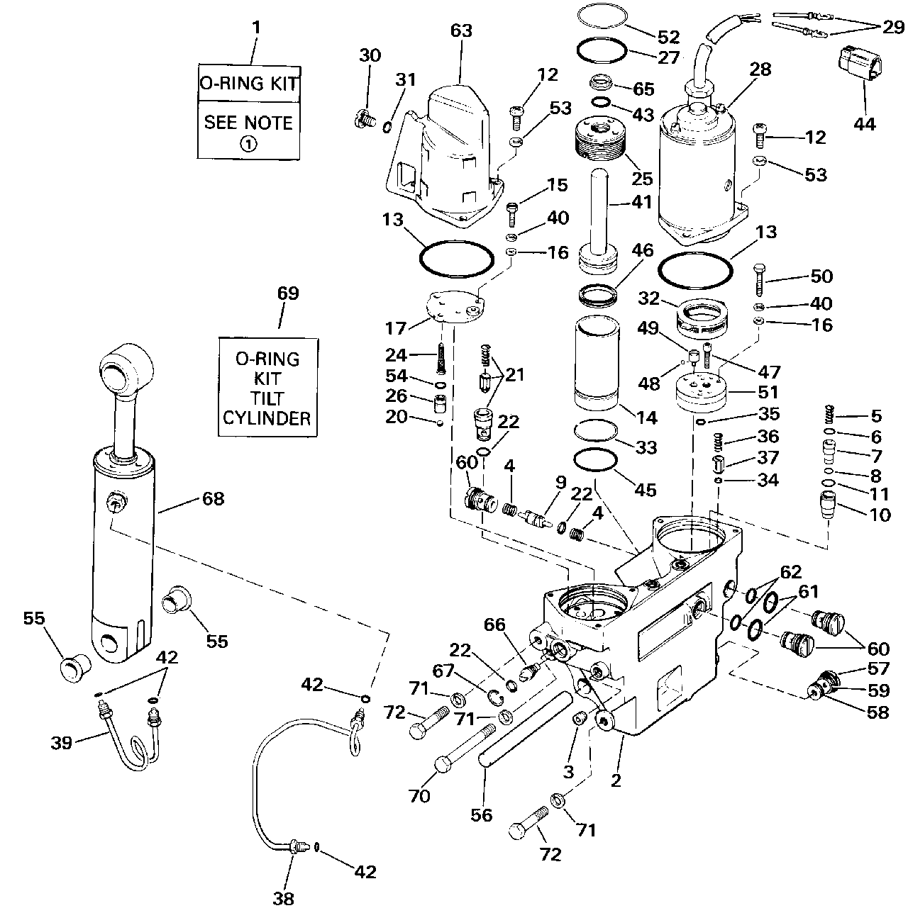 Hydraulic trim and tilt assembly