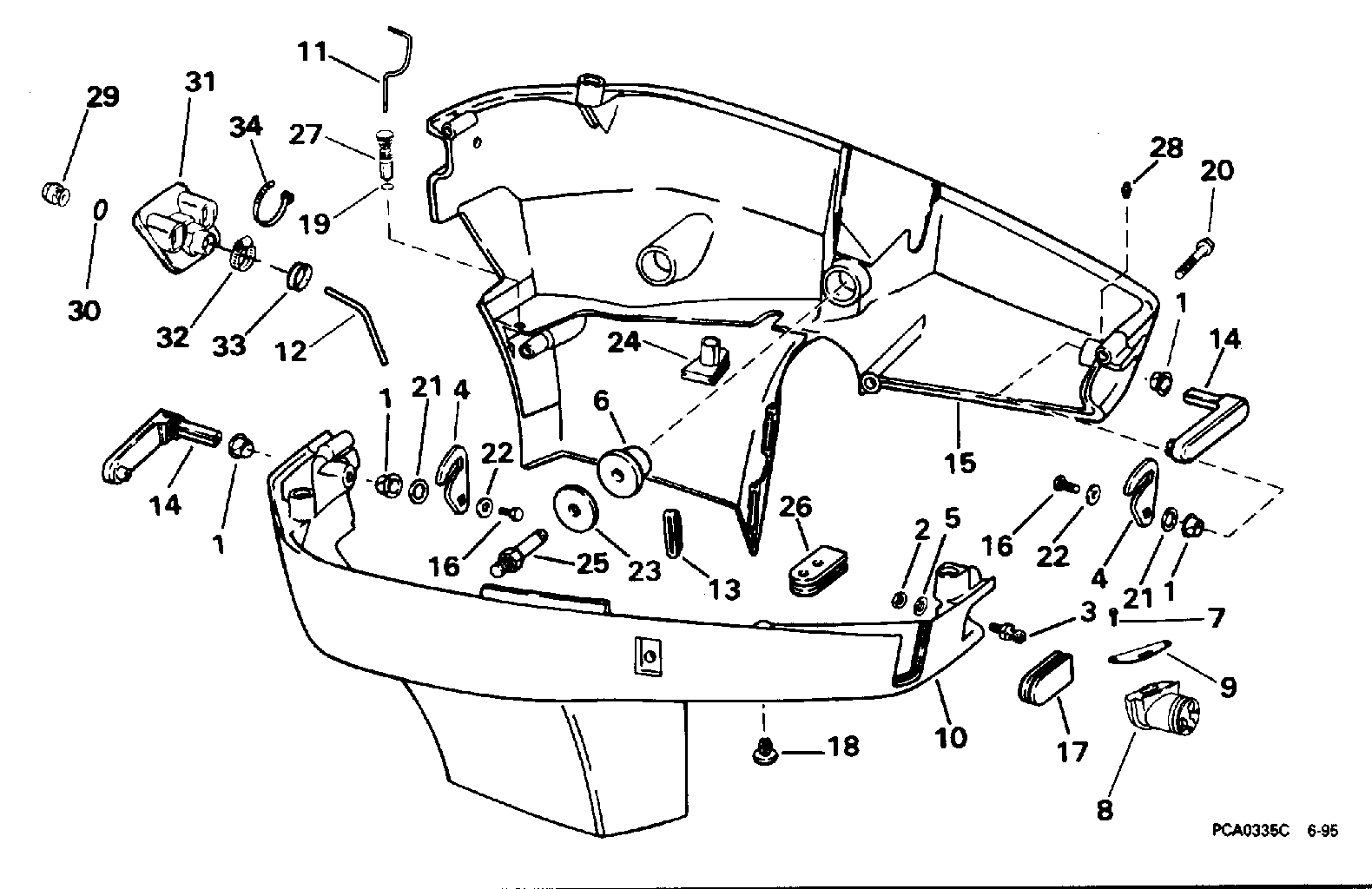 Cofano motore inferiore