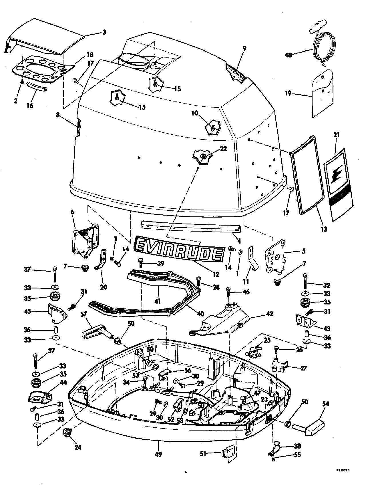 Capot moteur – Evinrude