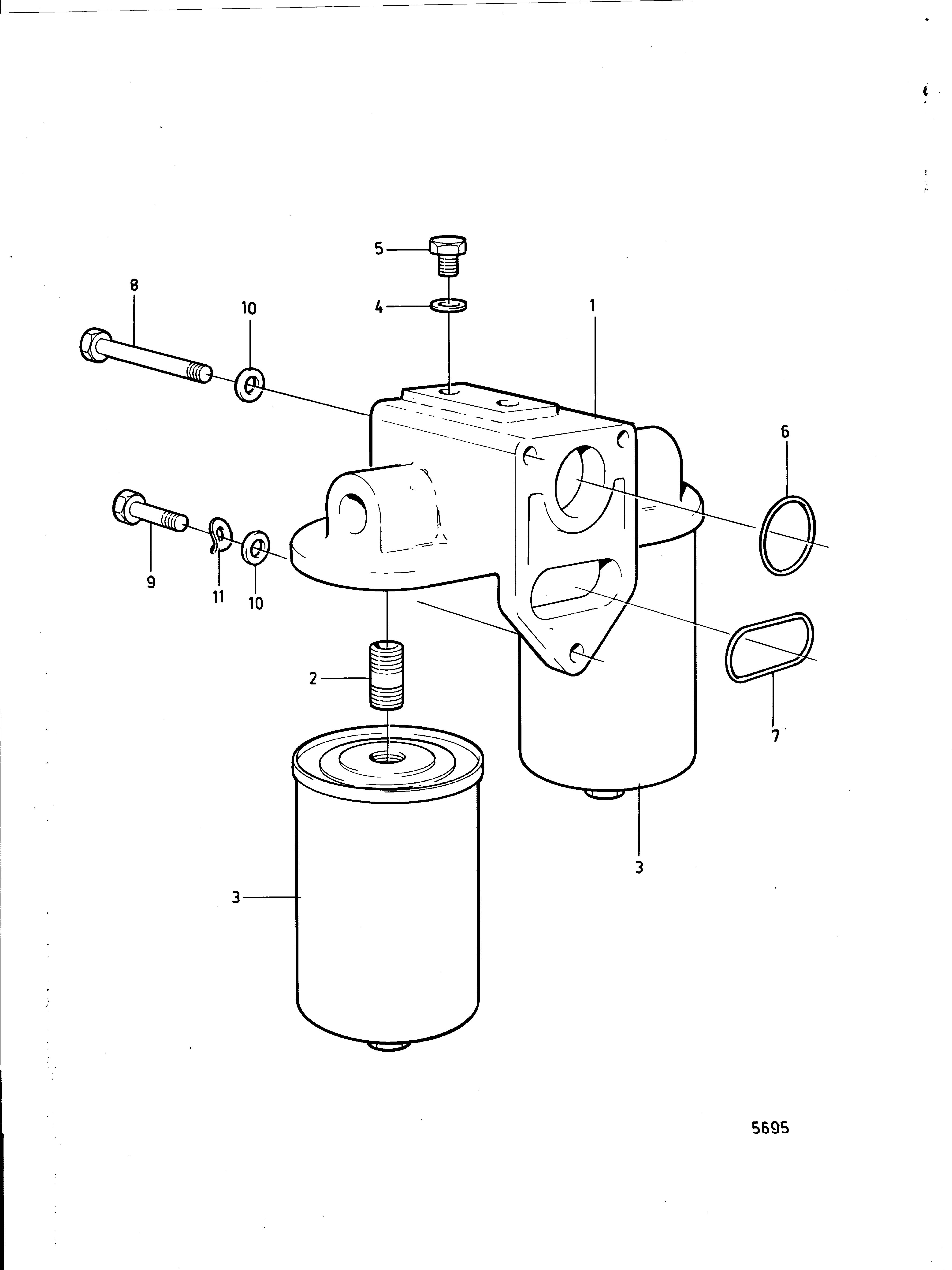 Filtre à huile avec pièces de montage