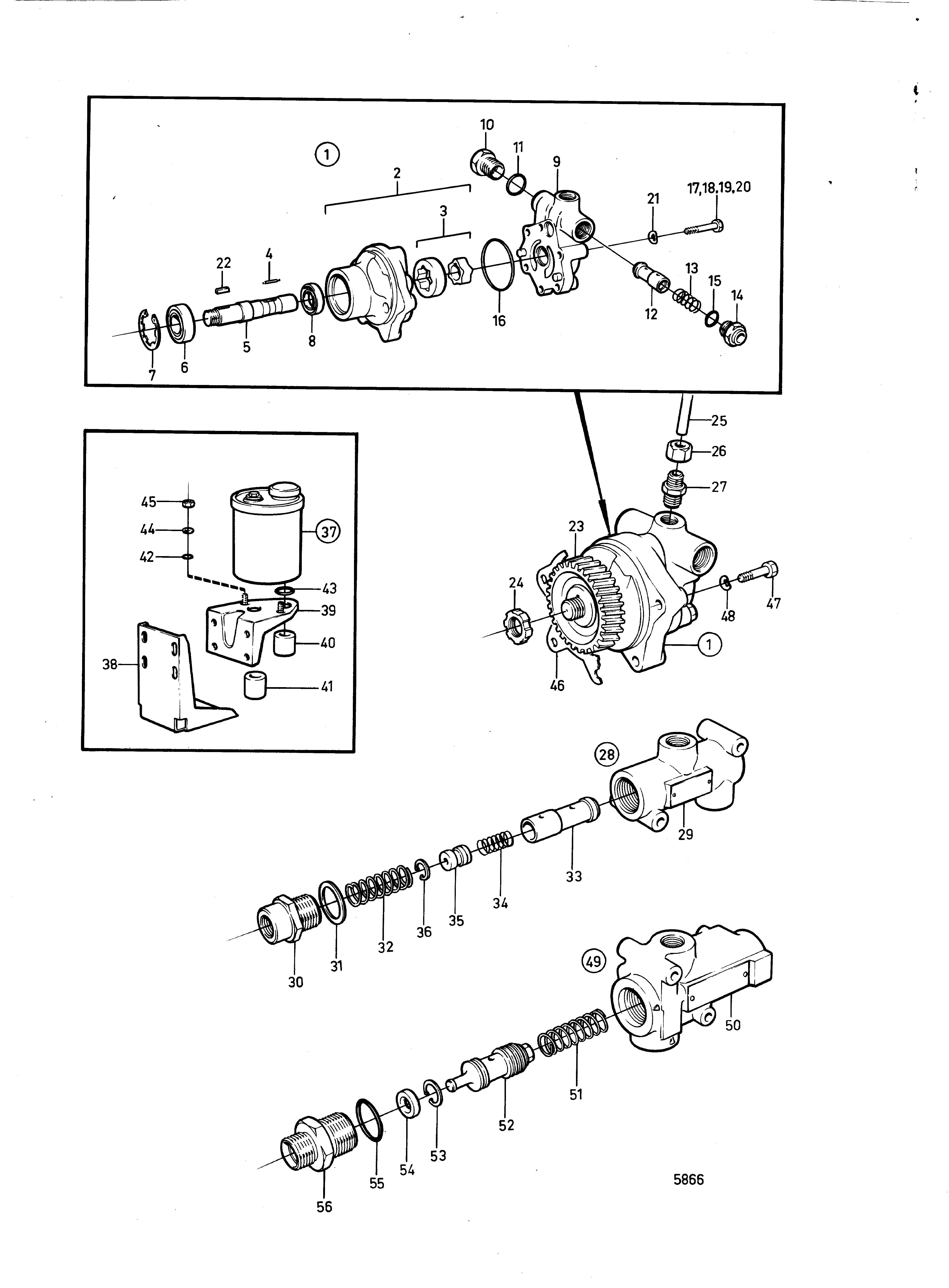 Pompe hydraulique et pièces de montage