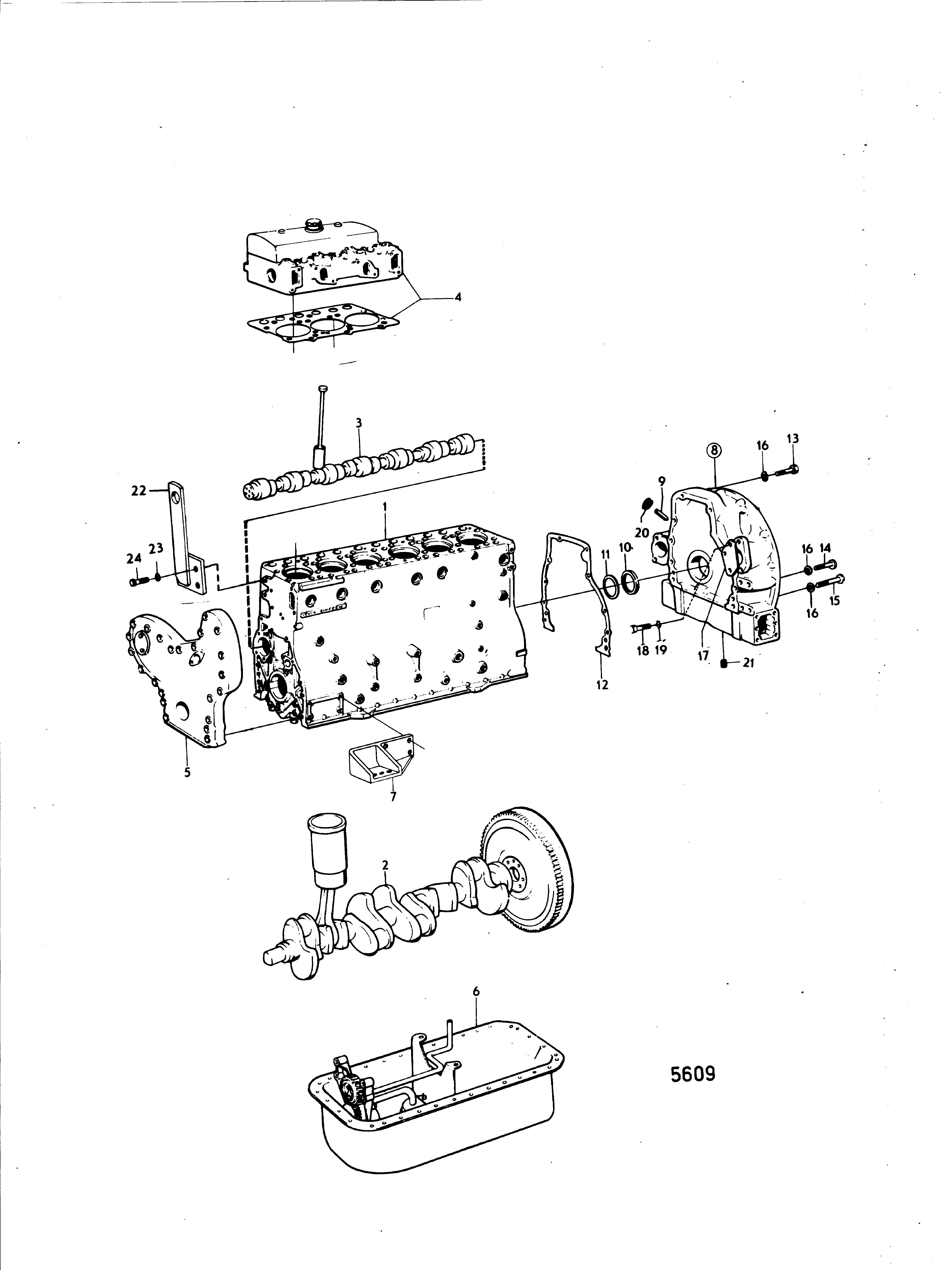 Motor y piezas de montaje.