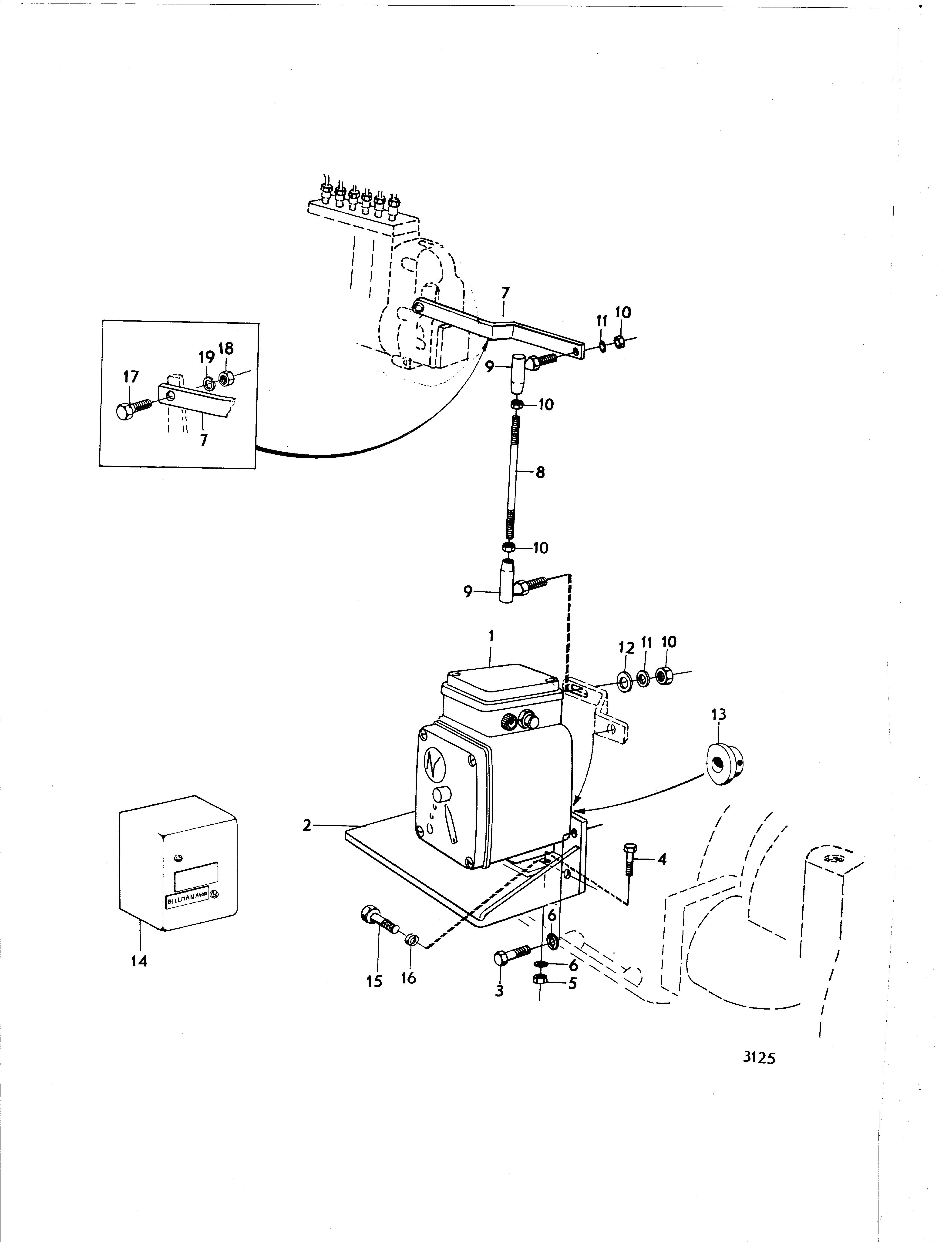 Type de moteur de commande « Billman » et pièces de montage