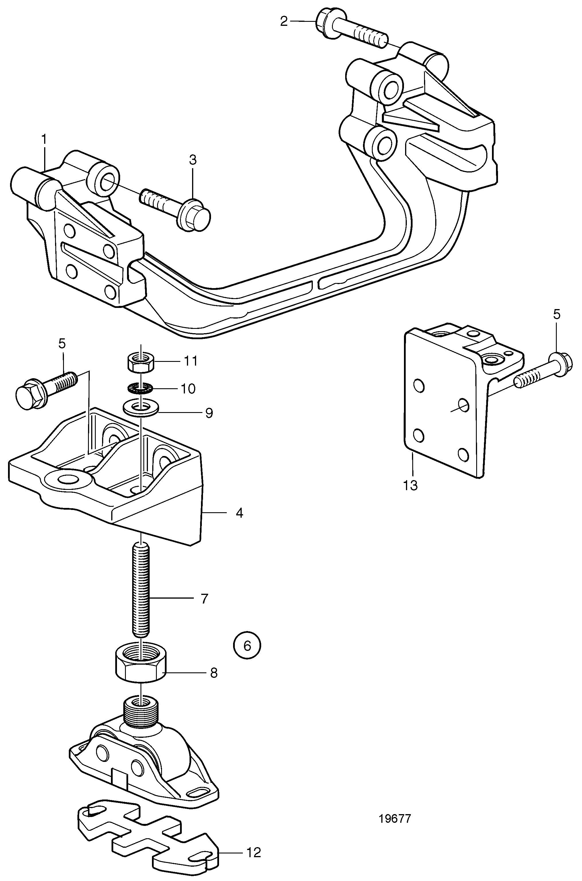 Suspension de moteur flexible, basse