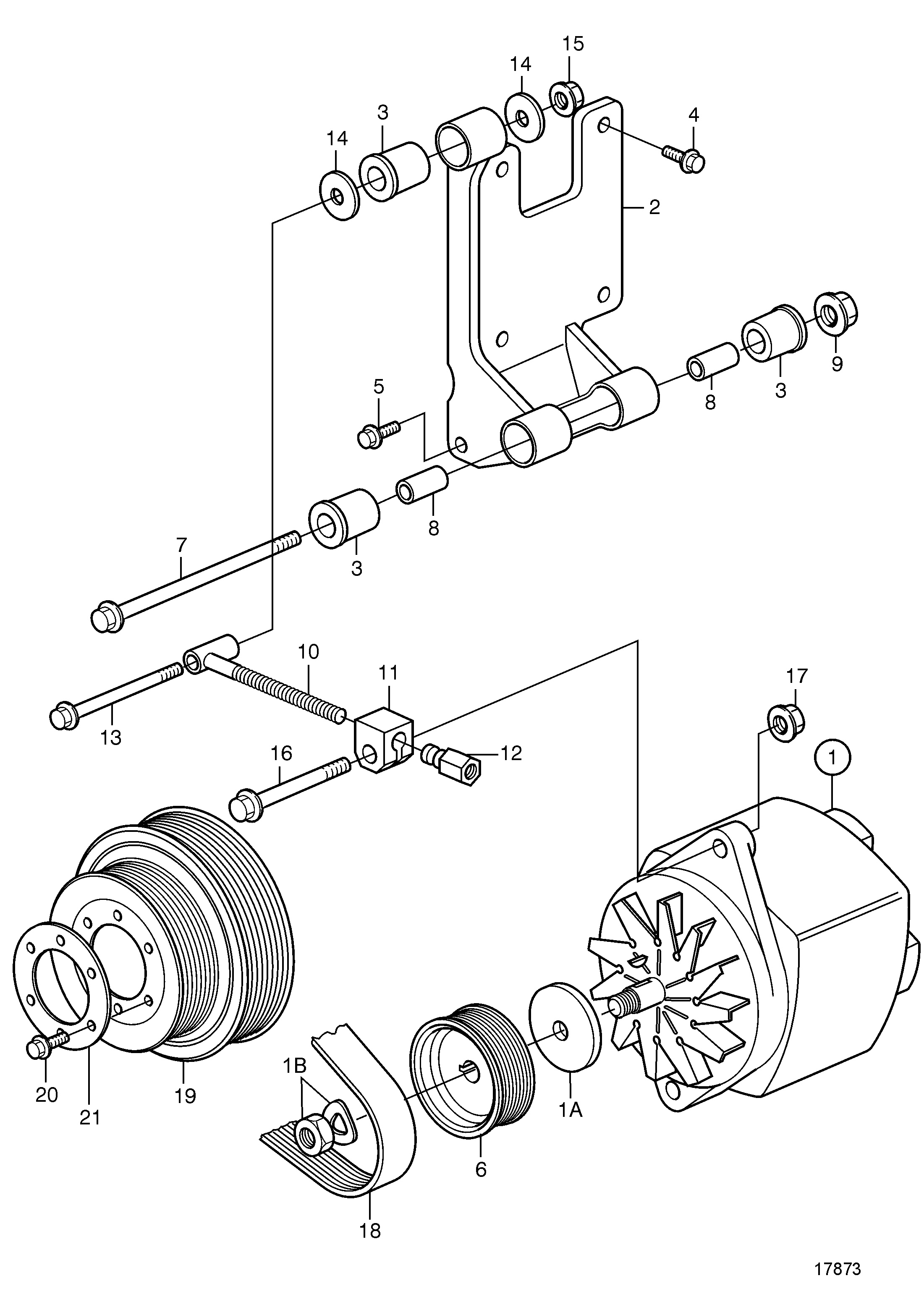 Alternador adicional 14V/160A