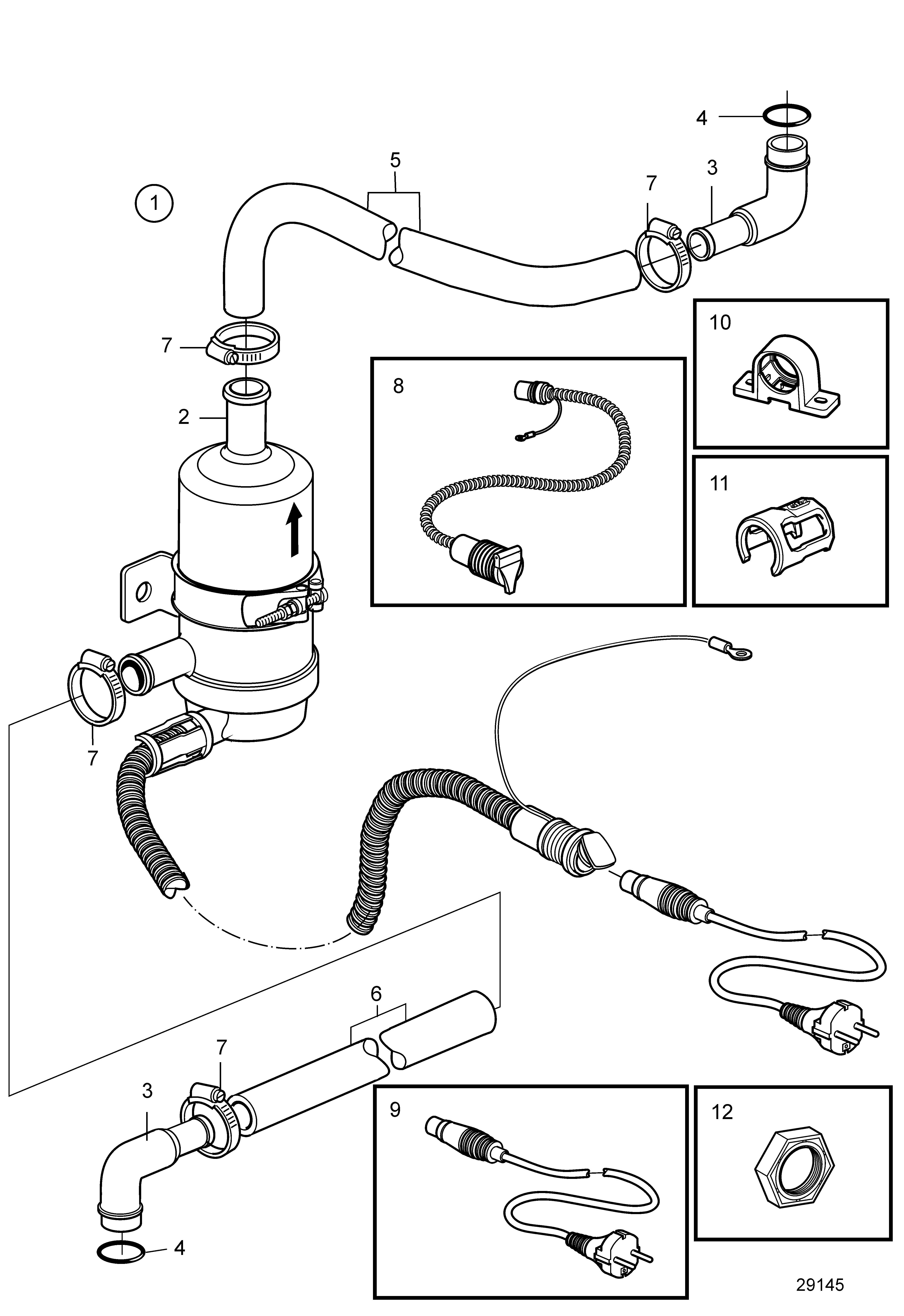 Réchauffeur de moteur, monté séparément