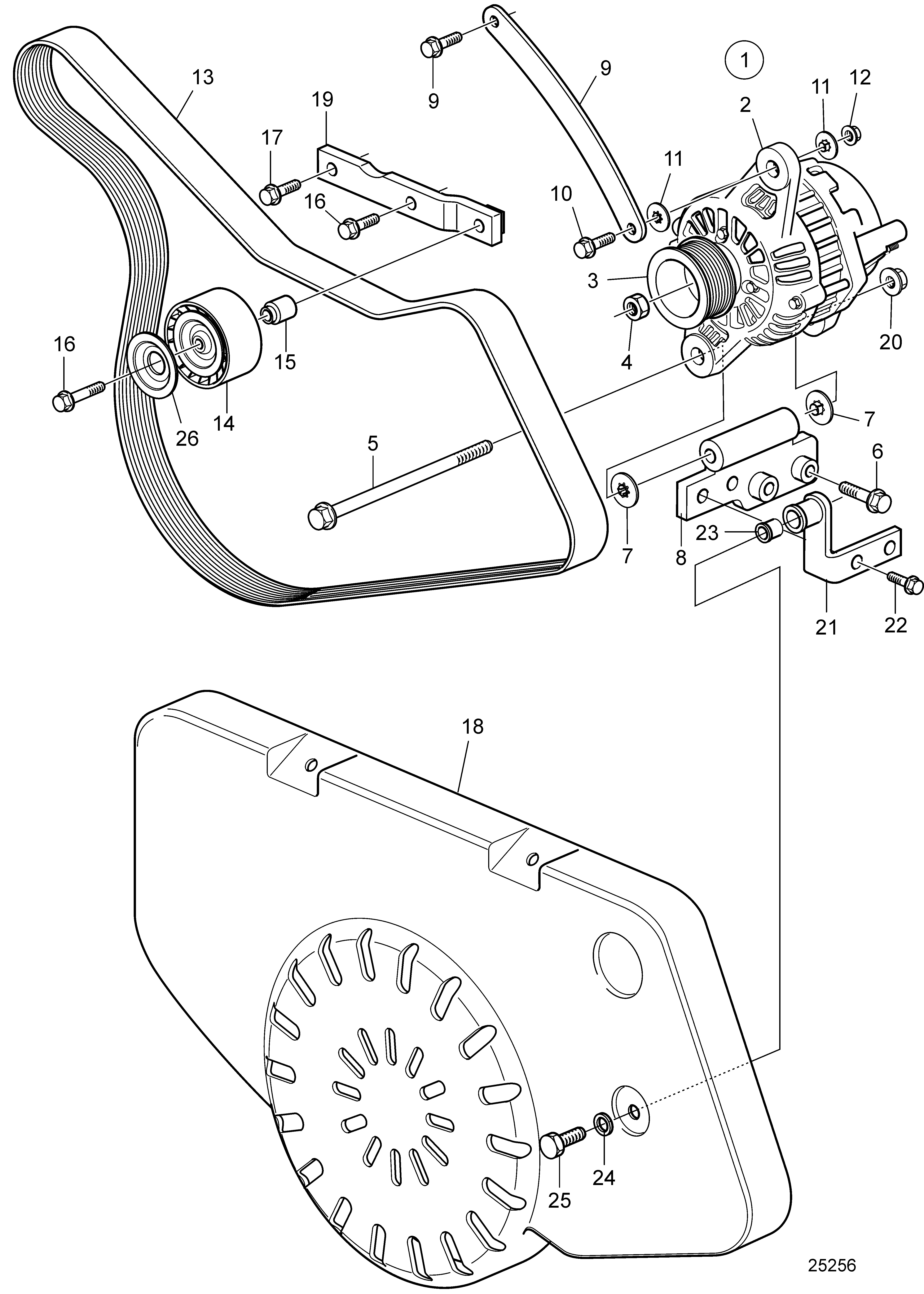 Alternador adicional 14V 115A, SN-7009142444