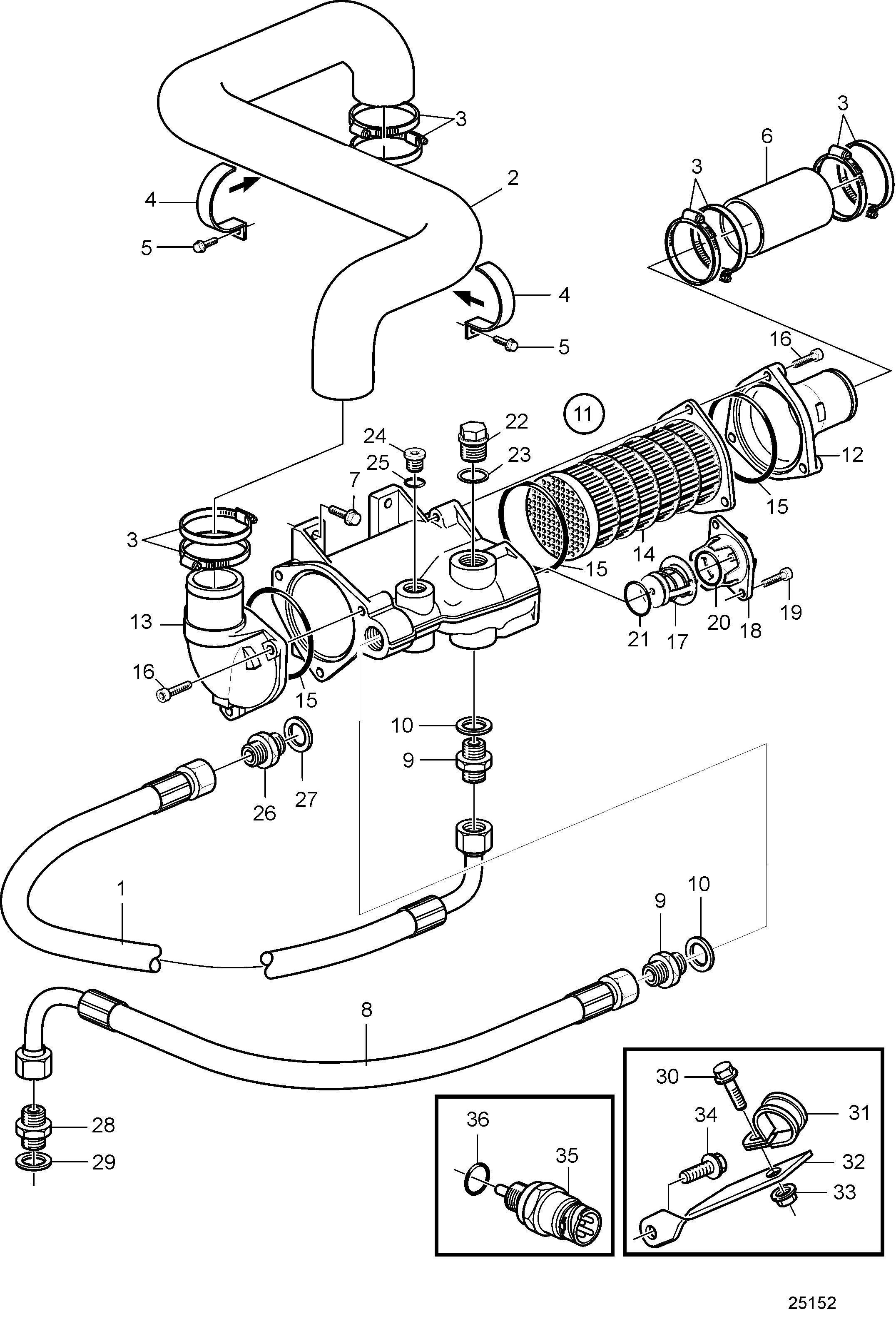 Enfriador de aceite para ZF305-2A-E, ZF311A-E, ZF325IV-E