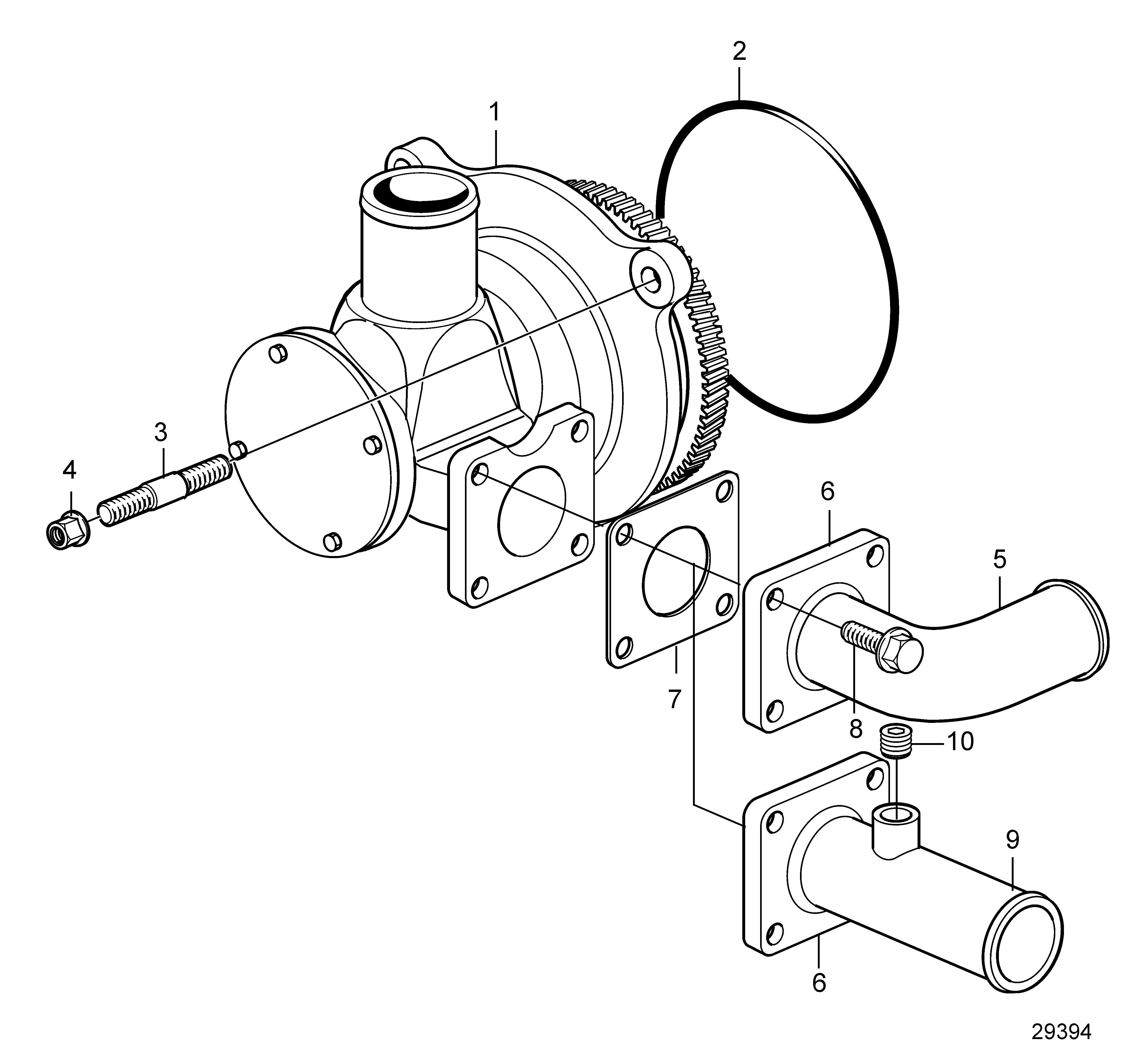 Voir Pompe à eau, pour moteur avec marche arrière
