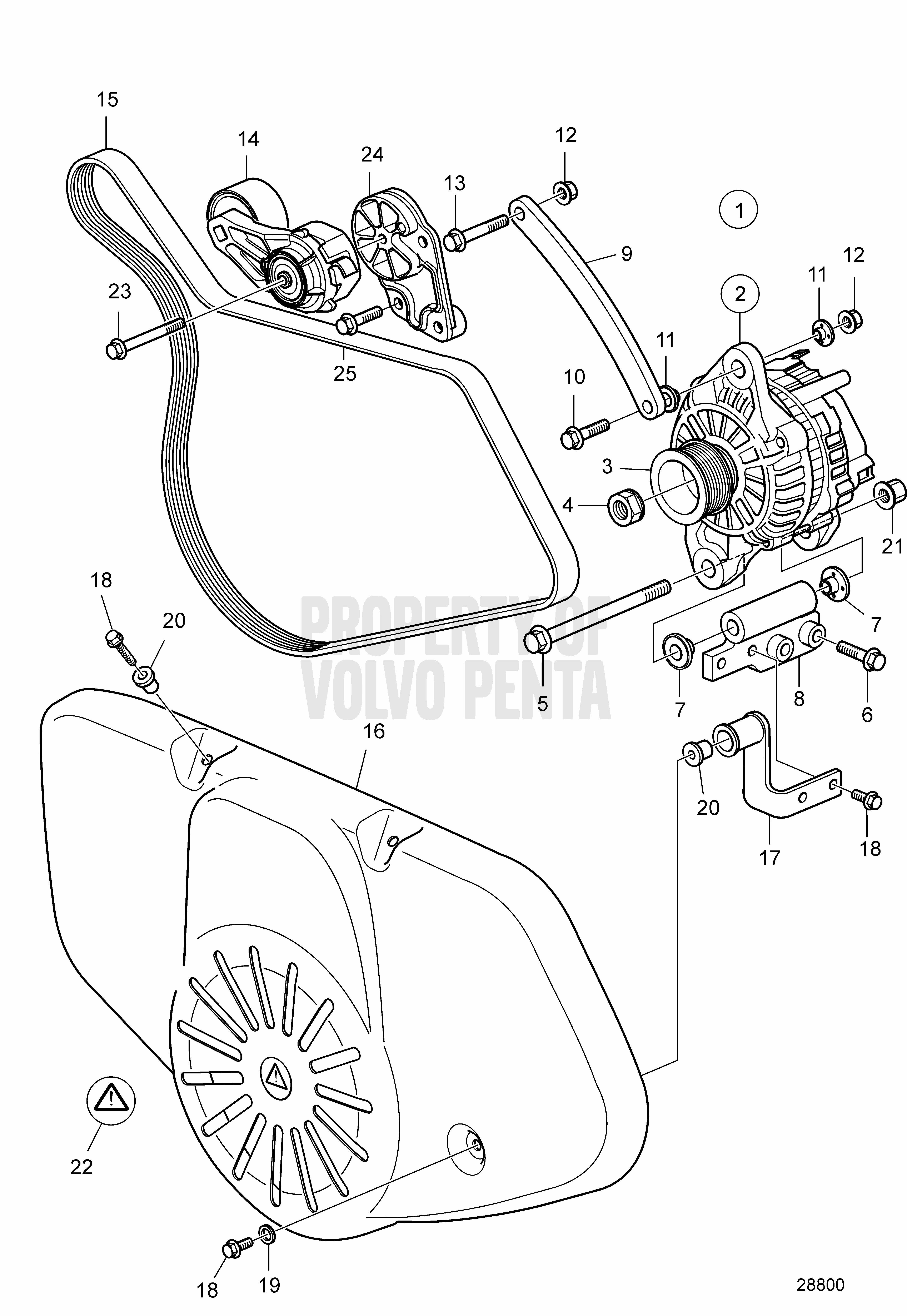 Alternateur supplémentaire 14V 115A, 28V 80A, SN7009142445-