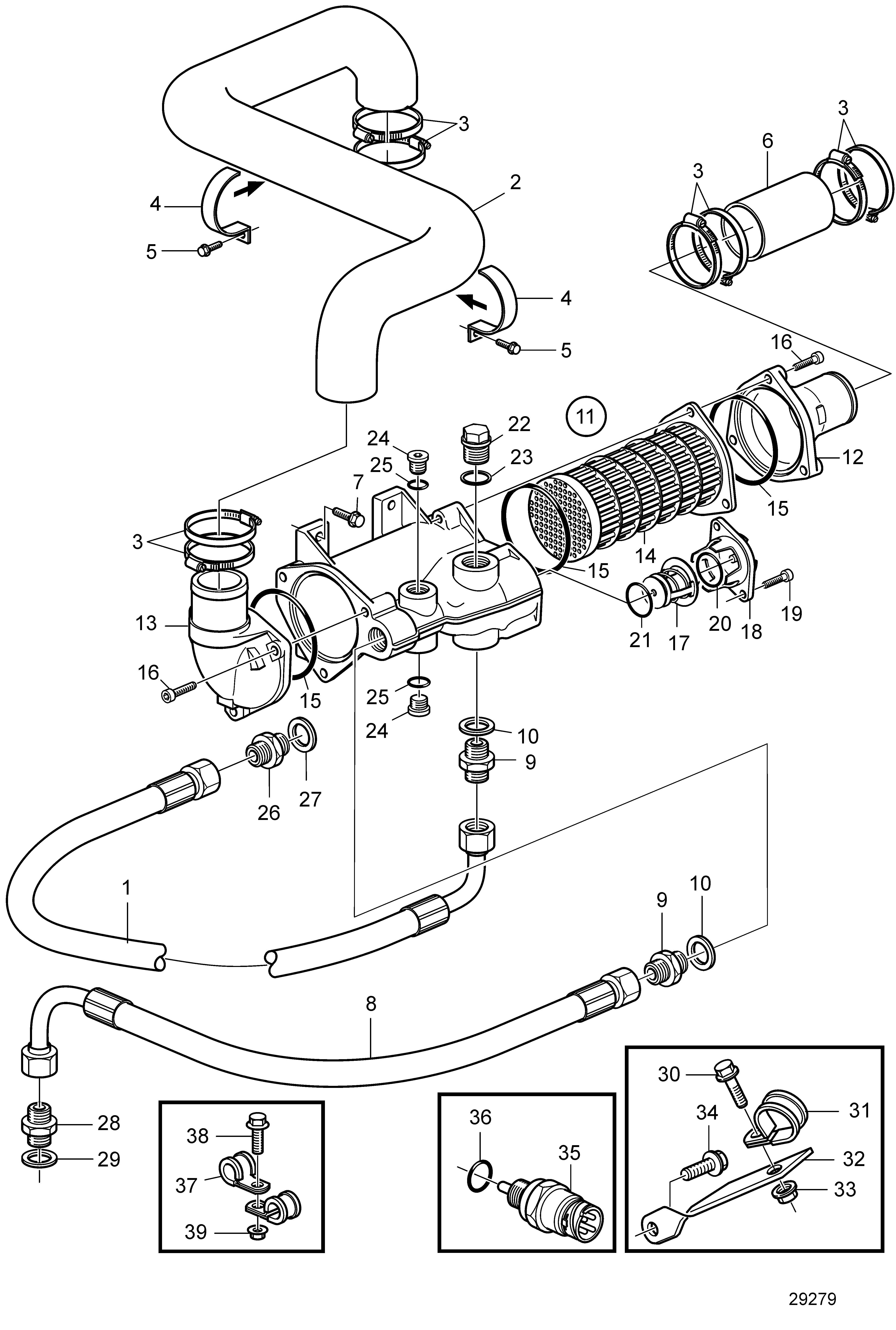 Enfriador de aceite para ZF280AE, ZF280IVE, ZF286AE, ZF286IVE, ZF305AE