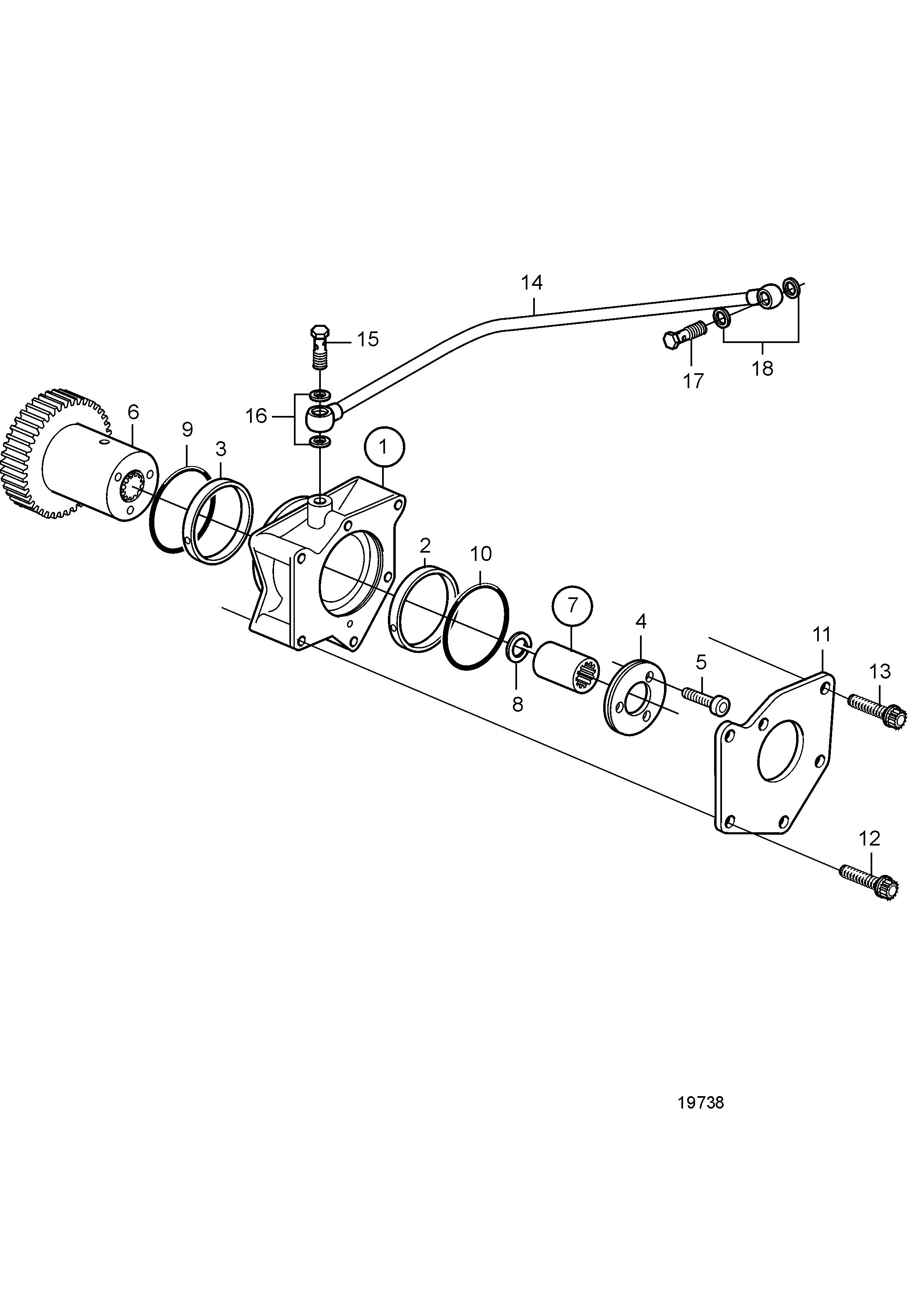 Kit de connexion pour pompe hydraulique, ''PTO A''. Arbre dentelé