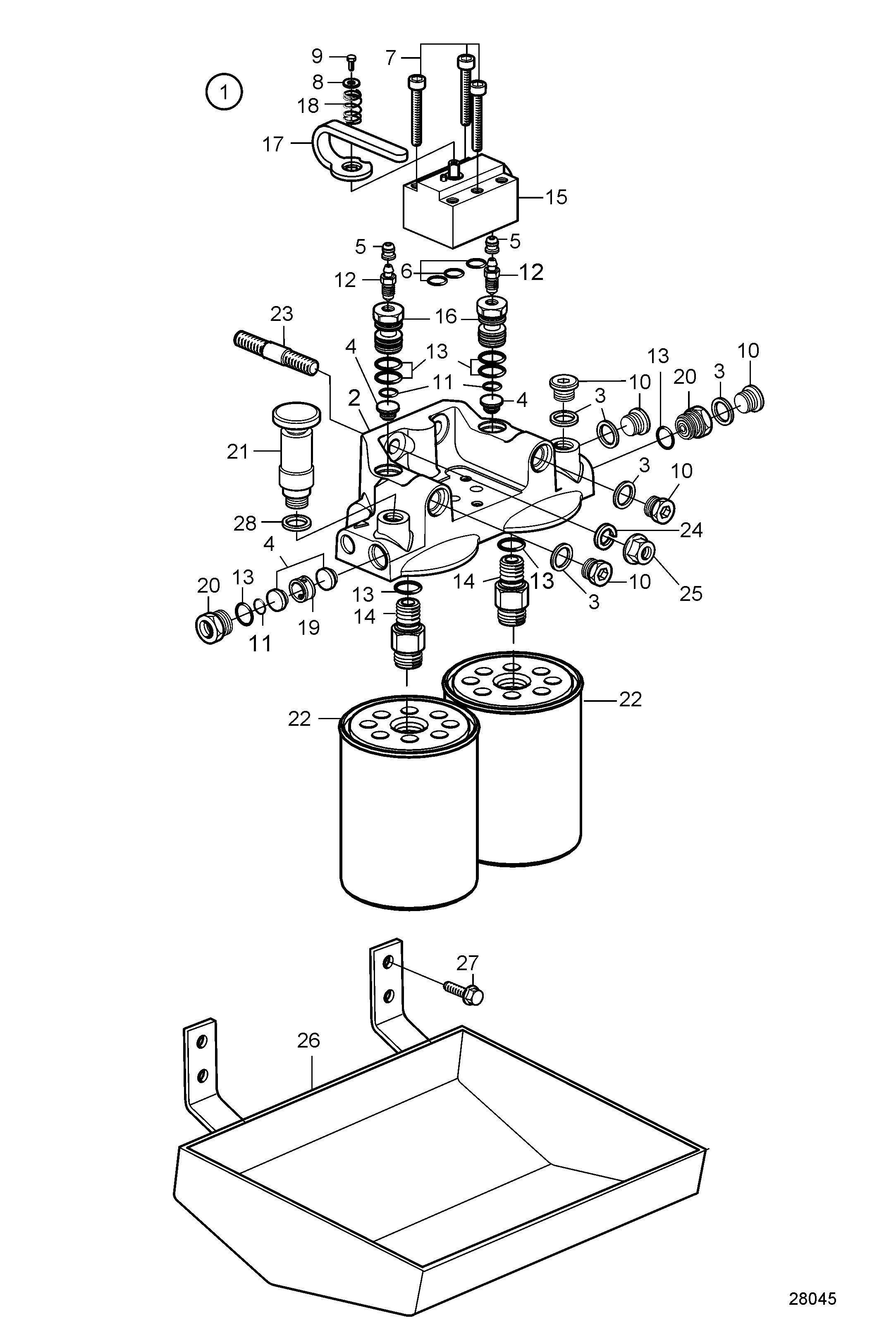 Nettoyeur de carburant/séparateur d’eau, double. SN1009131810-