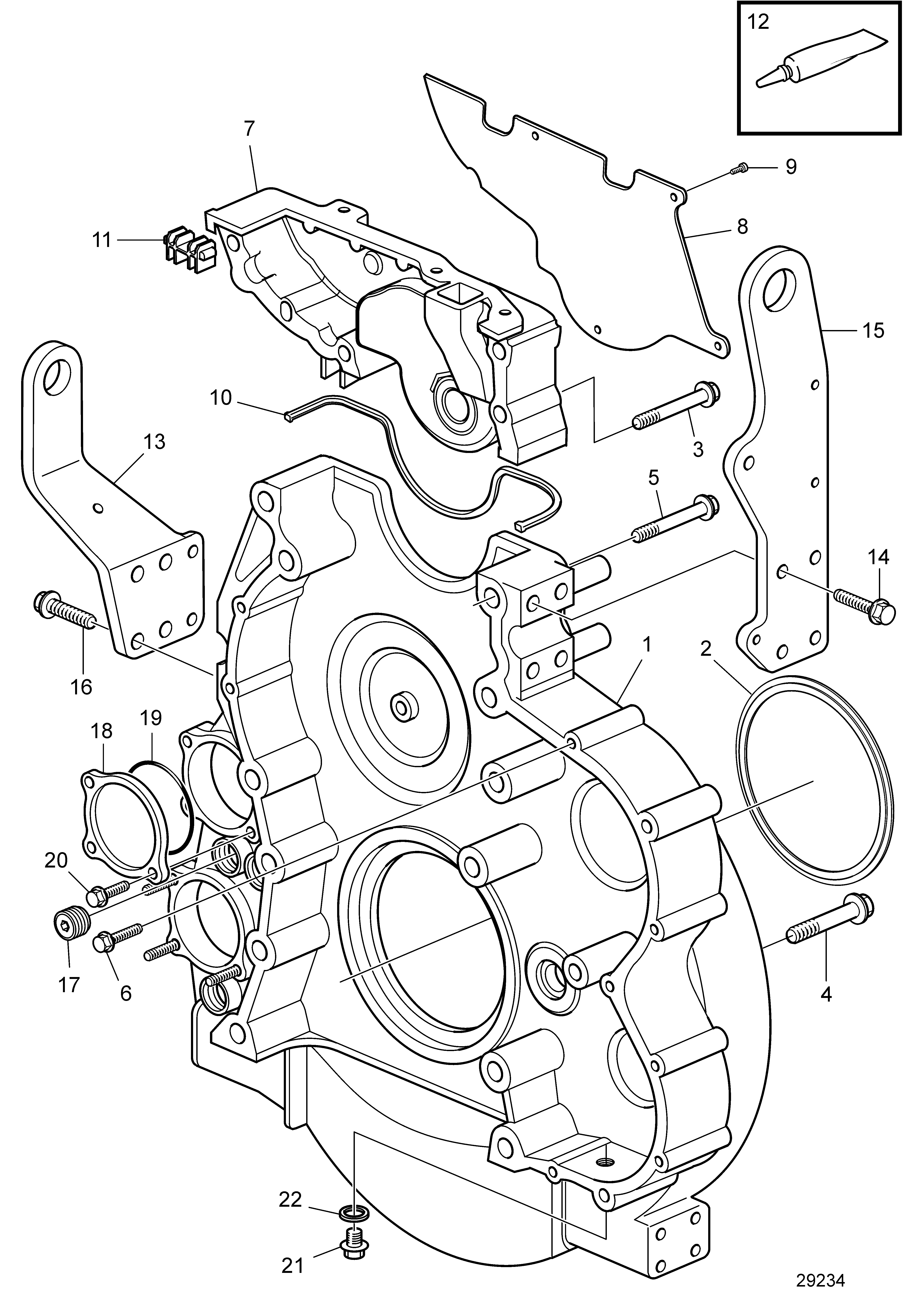 Carter de volant moteur, MH/MG