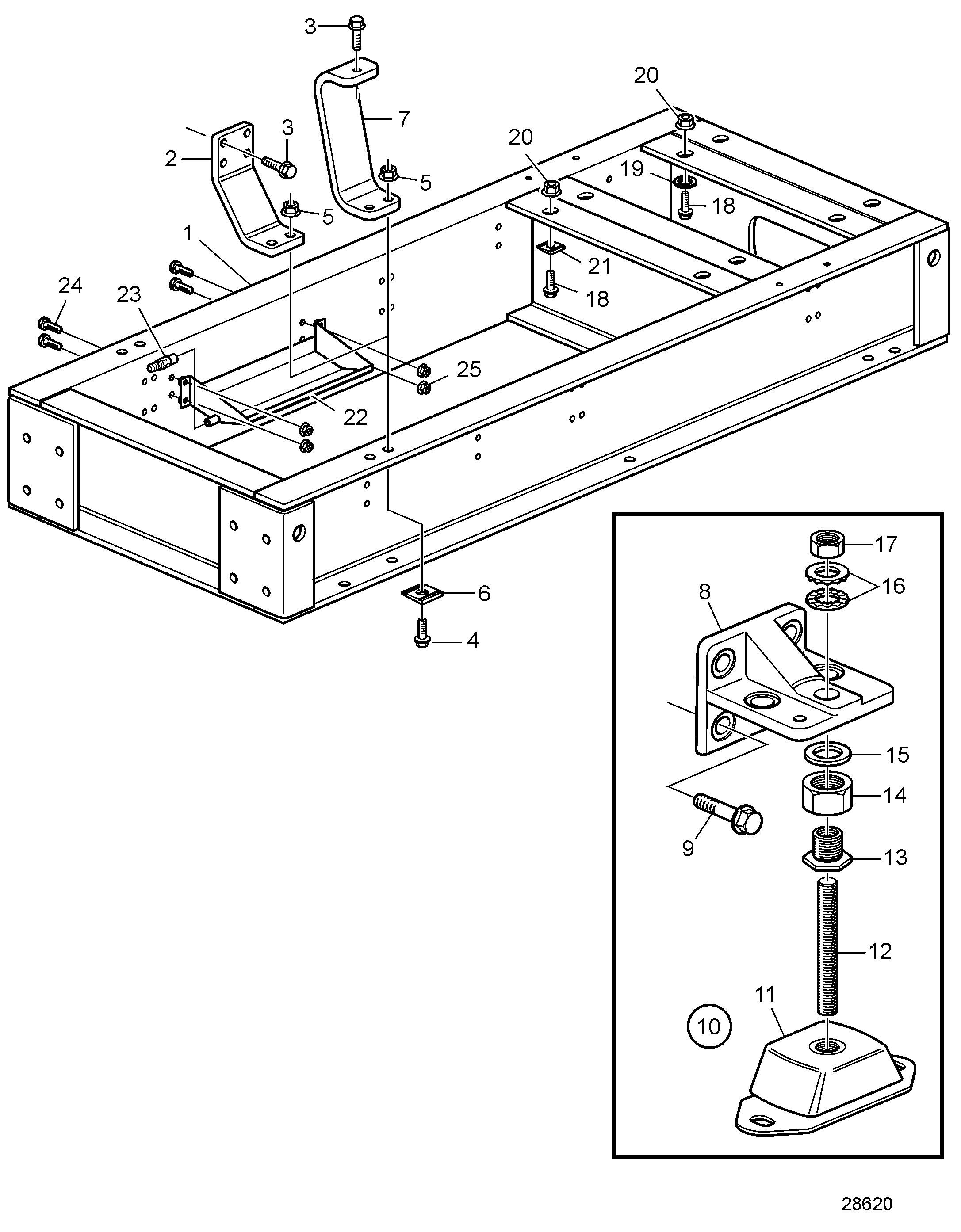 Silent block de motor y chasis