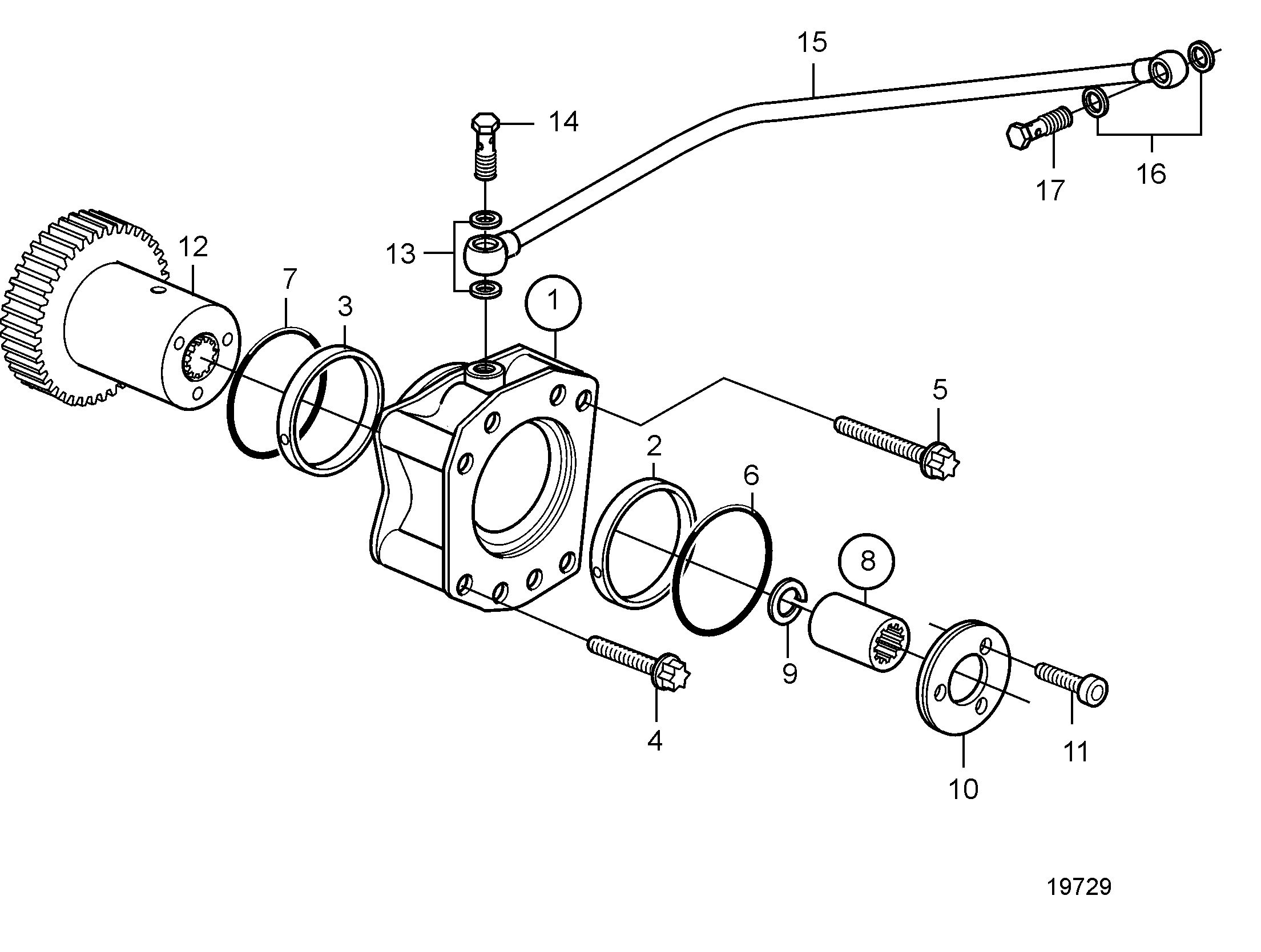 Kit de connexion pour pompe hydraulique, PTO A. 2 trous, SAE B, Arbre 13T-16/32DP
