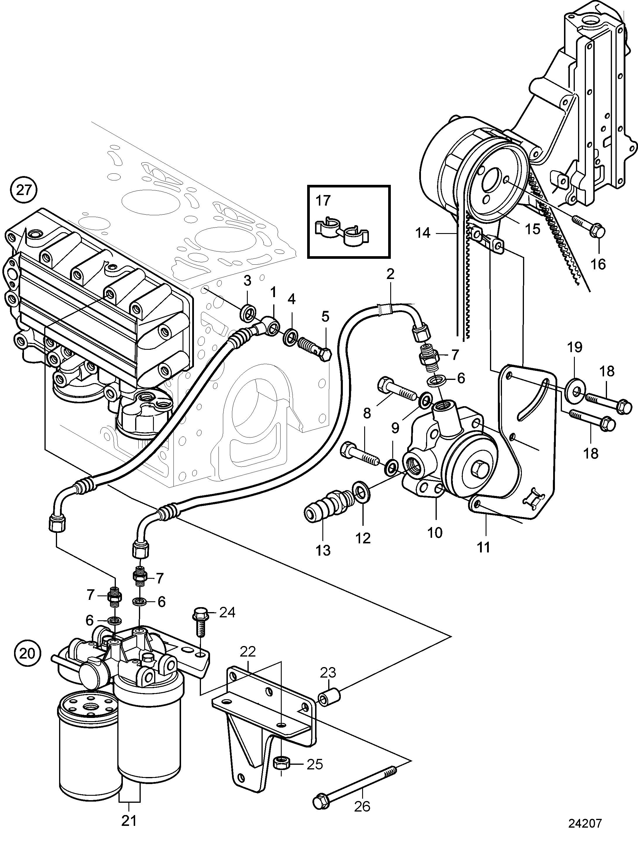 Système d’alimentation. Boîtier de filtre à carburant avec soupape de changement de vitesse. Production antérieure.