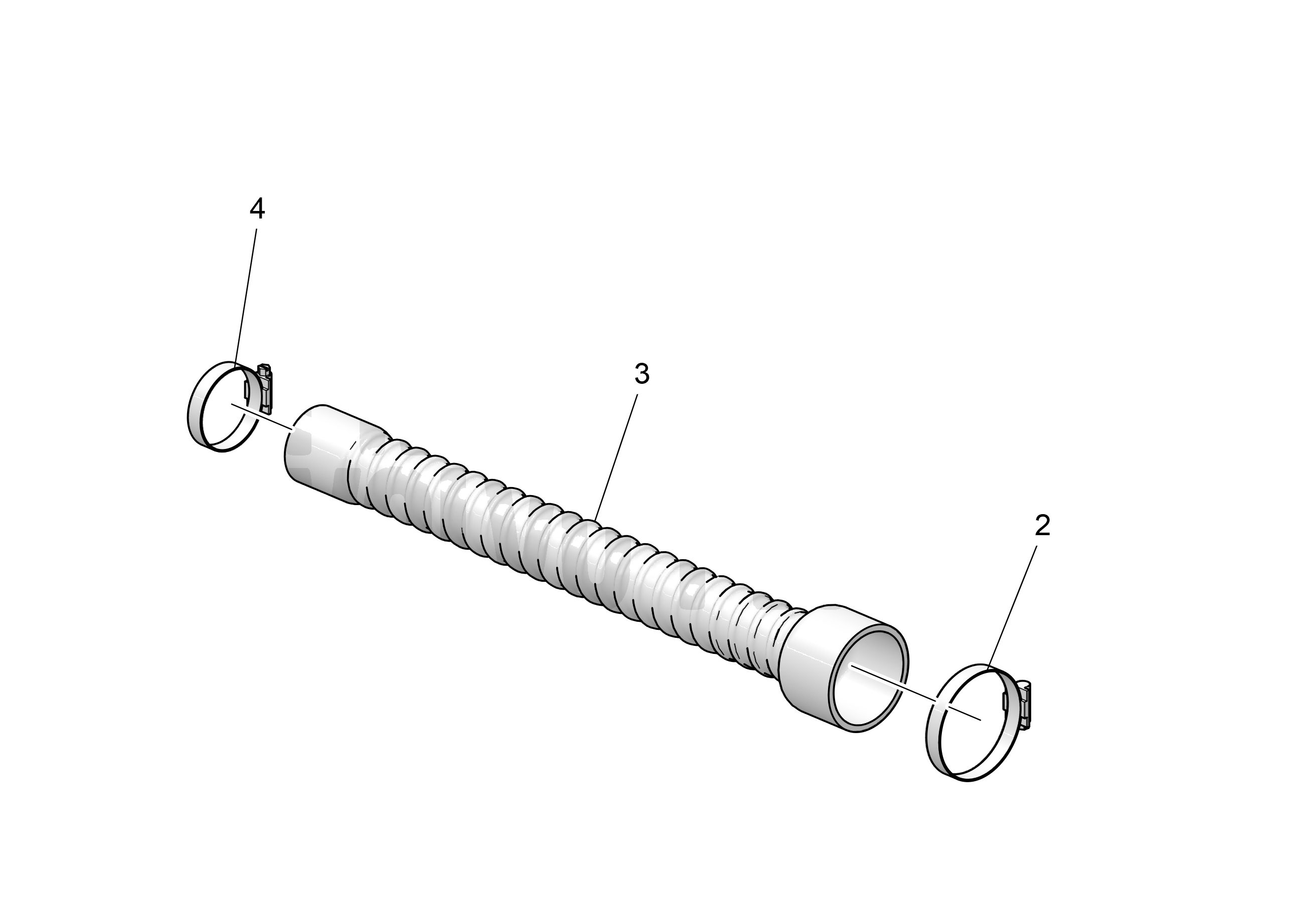 Flexible, inverseur, refroidisseur d’huile vers colonne/coude d’échappement.