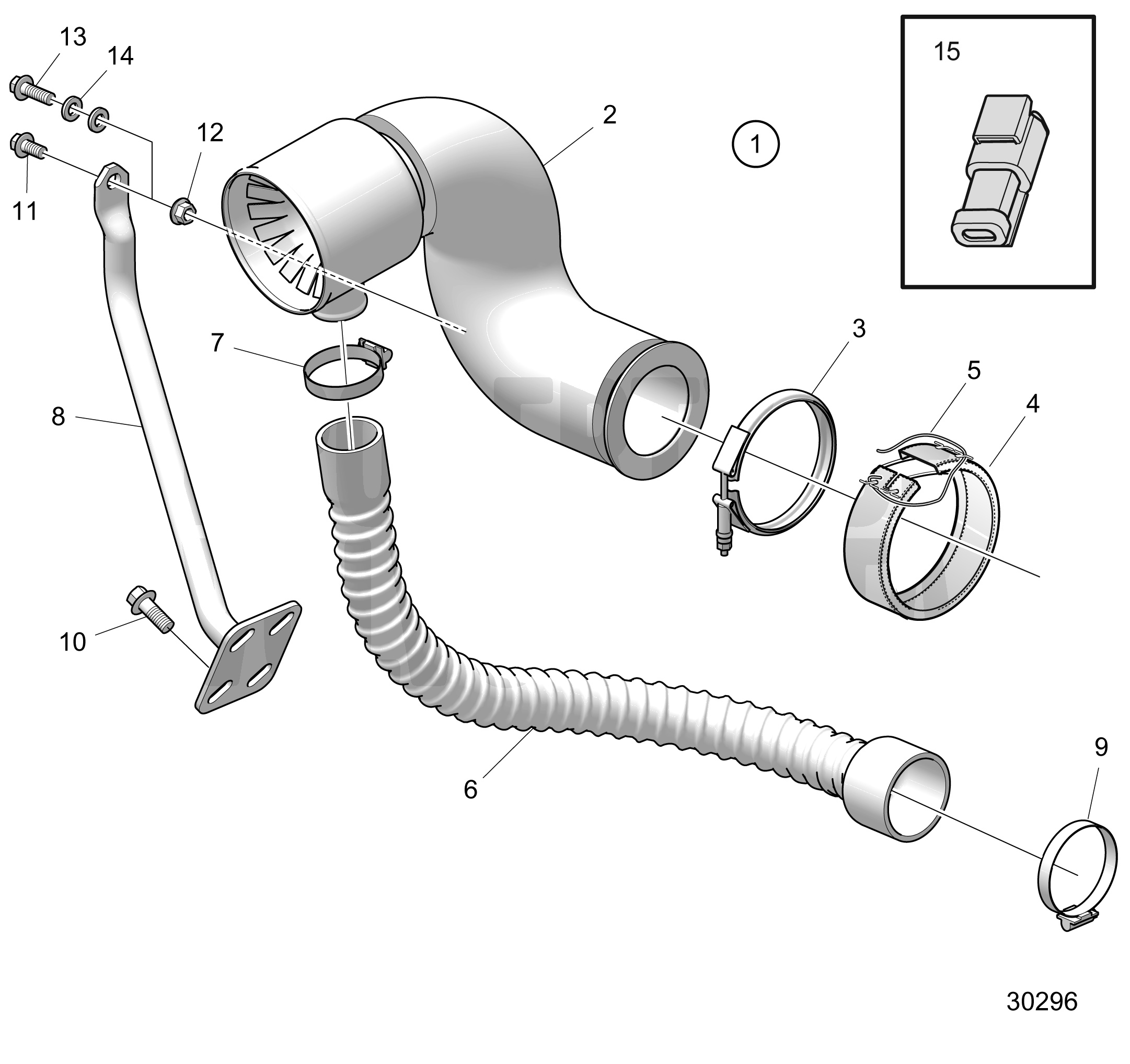 Colonne d’échappement, transmission V-Drive