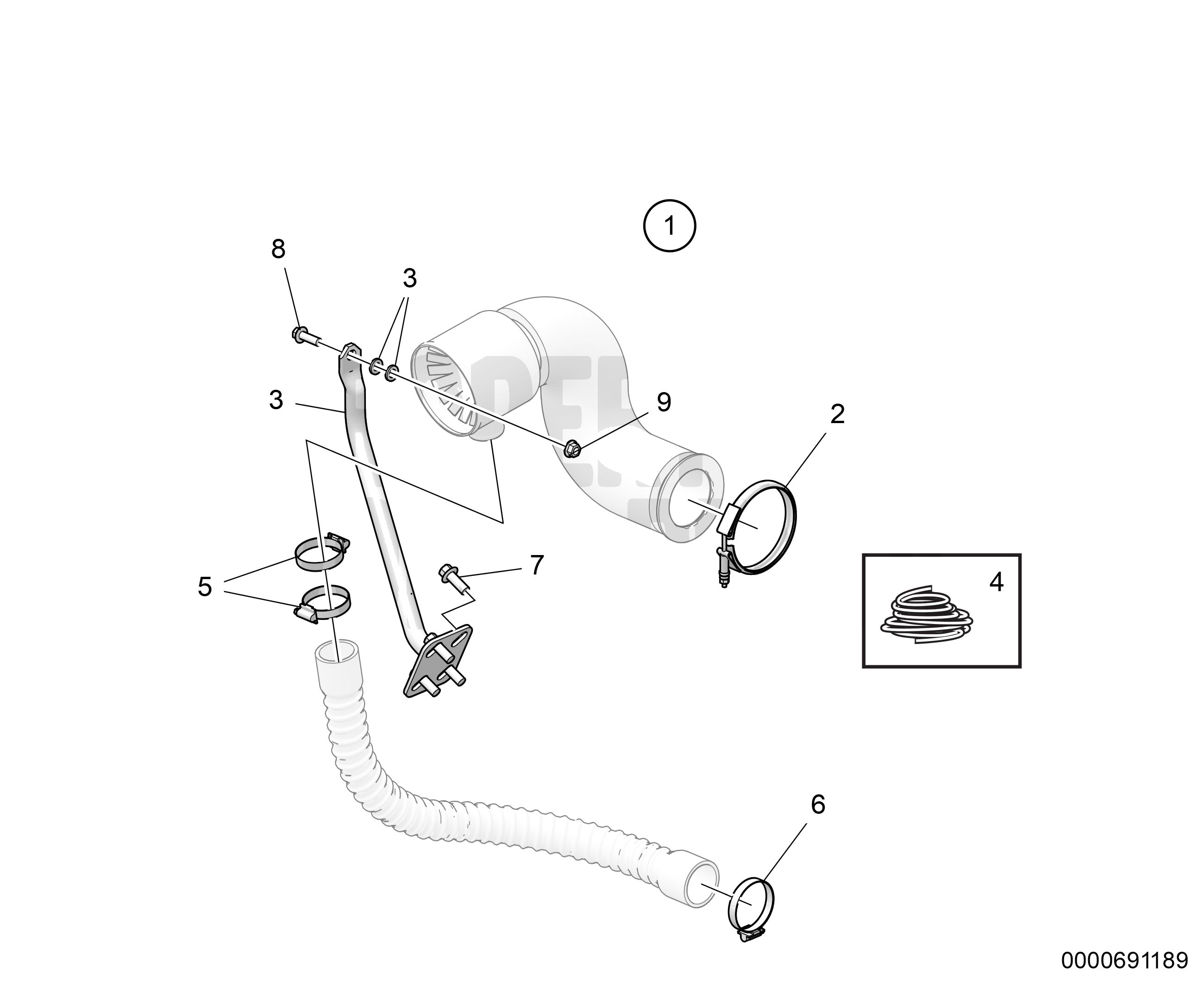 Kit de connexion, colonne d'échappement V-drive