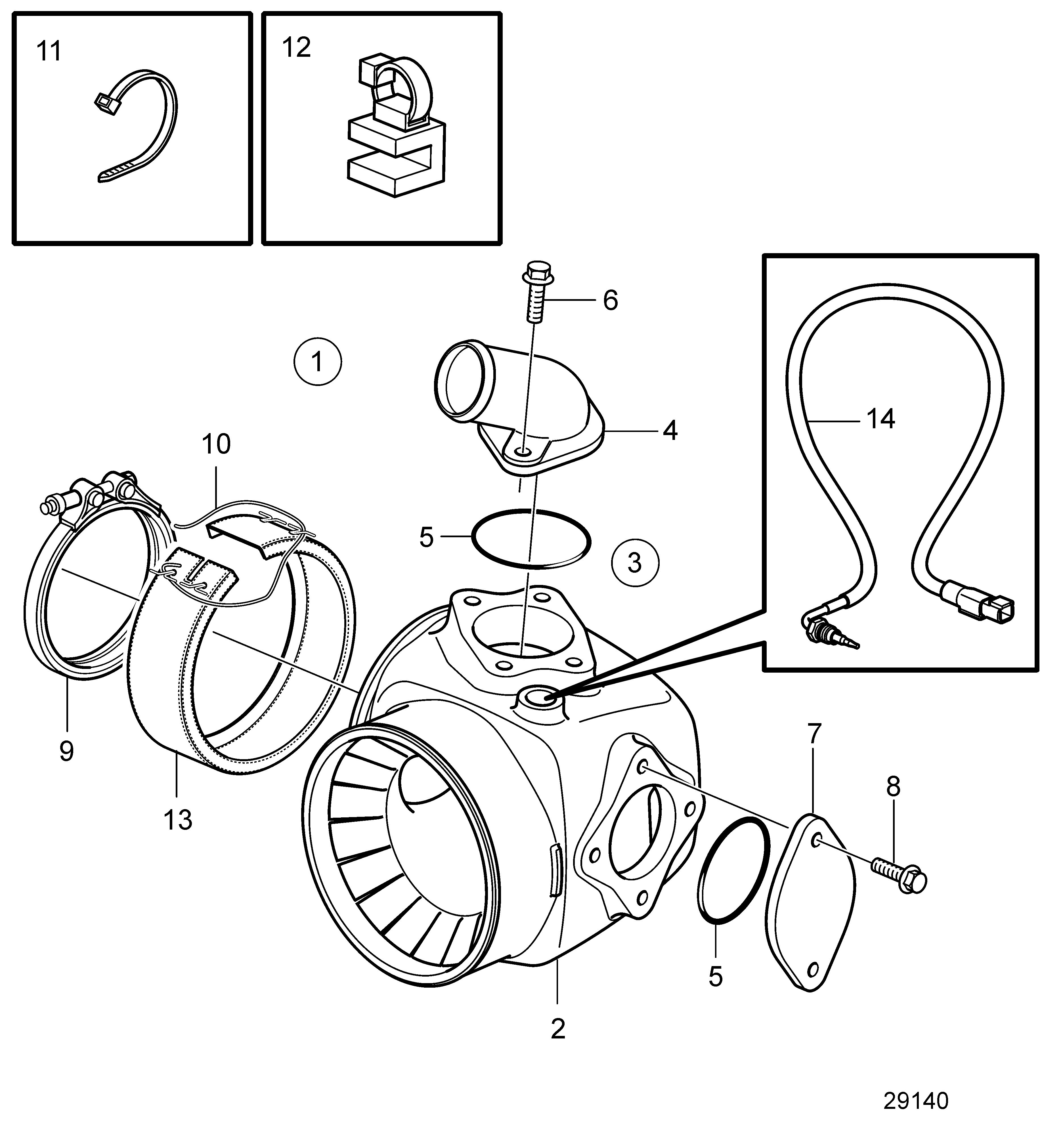 Kit de tuyau d’échappement, inboard