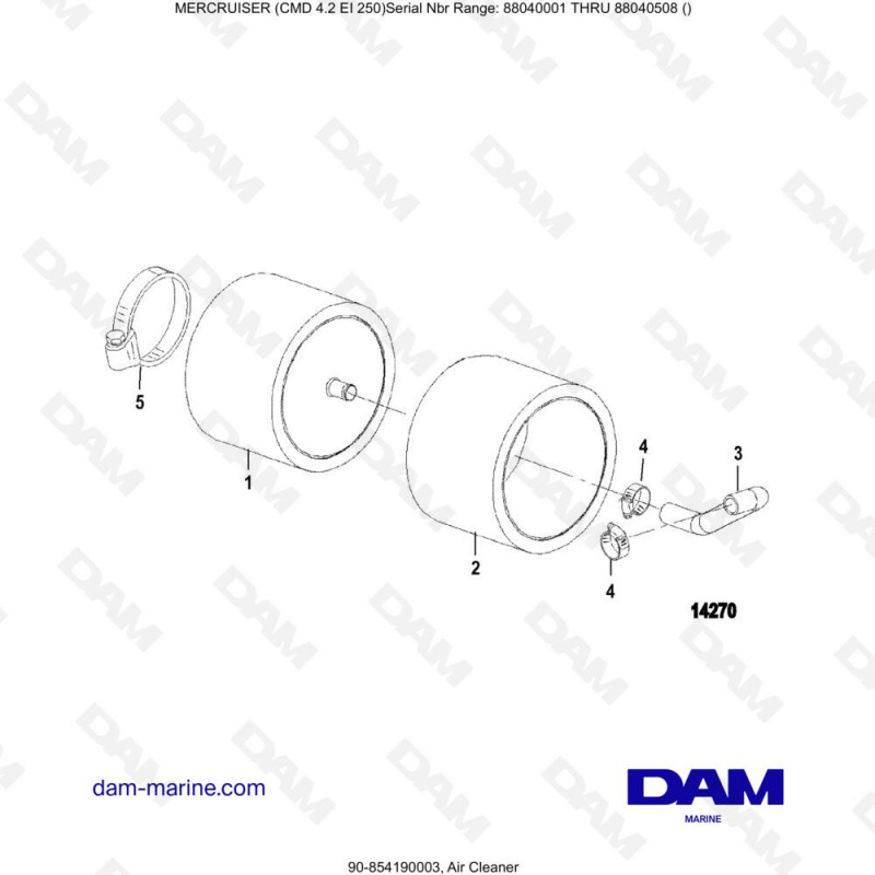 Vue éclatée AIR PURIFIER pour moteur MERCRUISER CMD 4.2 EI 250