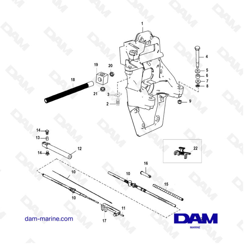 Vue éclatée PLATINO INTERNO pour moteur MERCRUISER ALPHA ONE G2