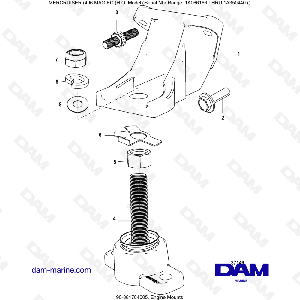 Vue éclatée SOPORTES DE MOTOR pour moteur MERCRUISER 8.1L 496 MAG EC HO