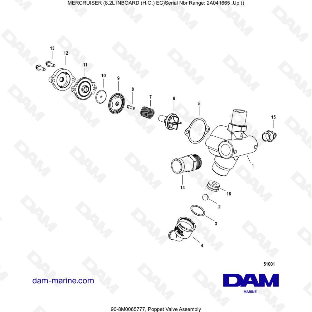 Vue éclatée CONJUNTO DE VÁLVULA DE VÁLVULA DE VÁLVULA pour moteur MERCRUISER 8.2L INBOARD EC HO