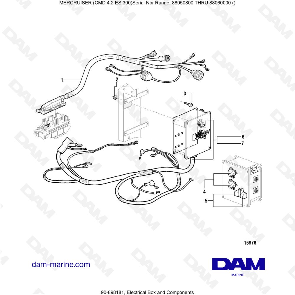 Vue éclatée SCATOLA ELETTRICA E COMPONENTI pour moteur MERCRUISER CMD 4.2 ES 300
