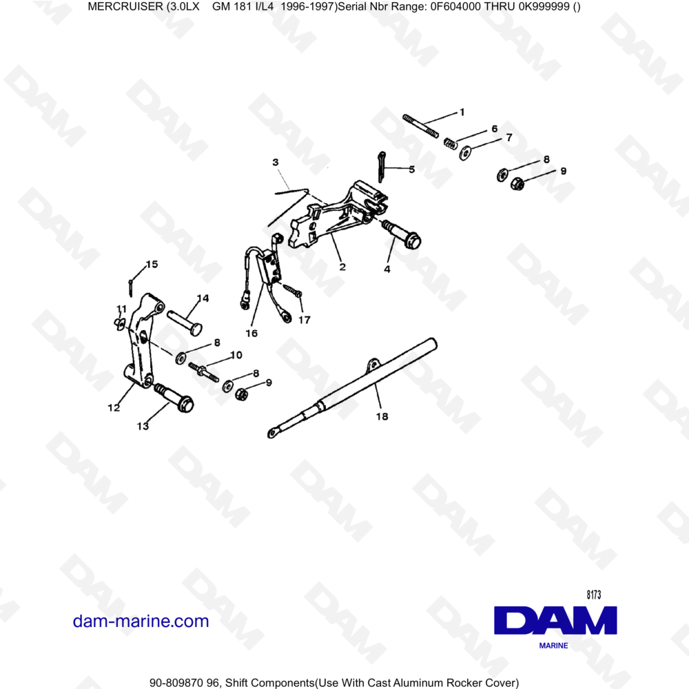 Vue éclatée COMPONENTES DEL CAMBIO pour moteur MERCRUISER 3.0LX GM181