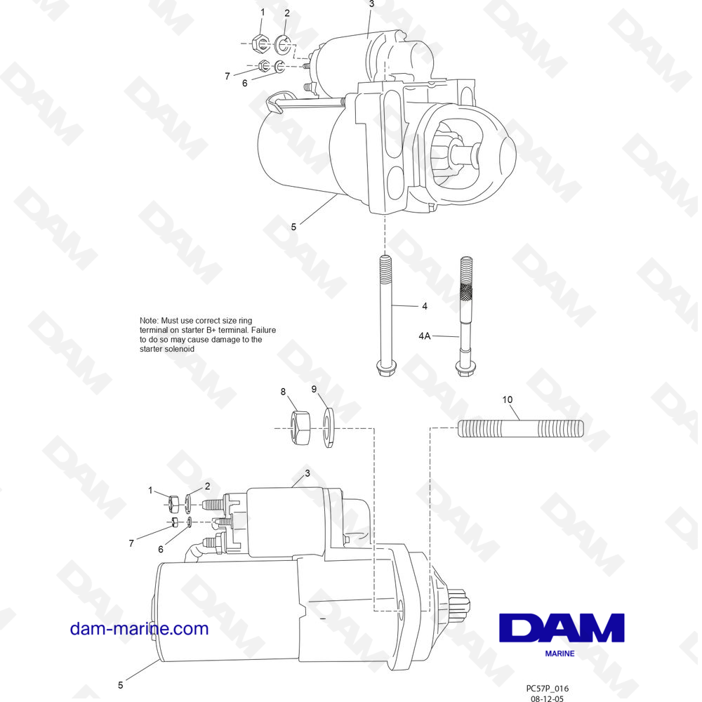 Vue éclatée ENSEMBLE DE DÉMARRAGE pour moteur PCM Excalibur 330 (2002 & -)