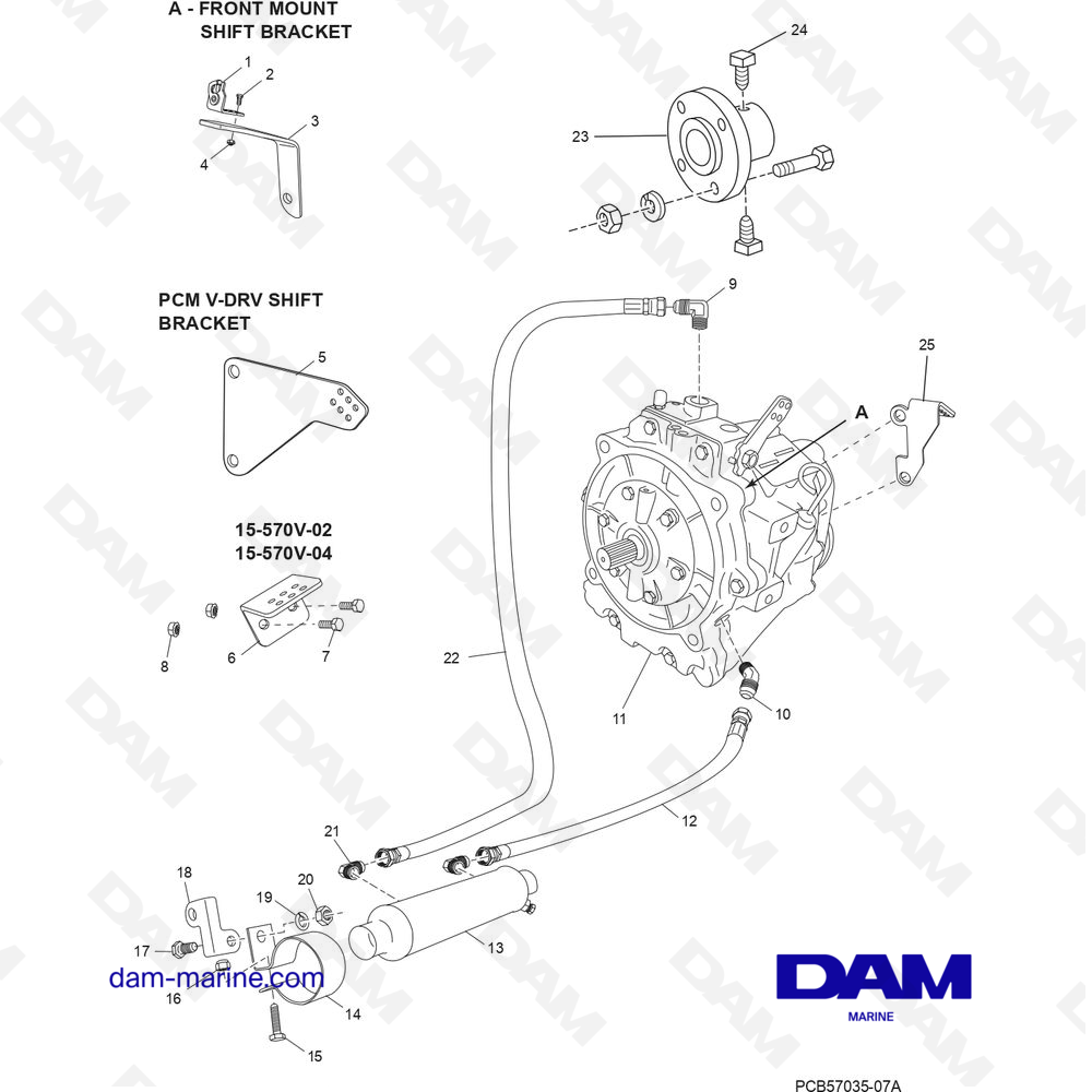 Vue éclatée COMPOSANTS DE TRANSMISSION ET CONNEXES pour moteur PCM Excalibur 330 (2002 & -)