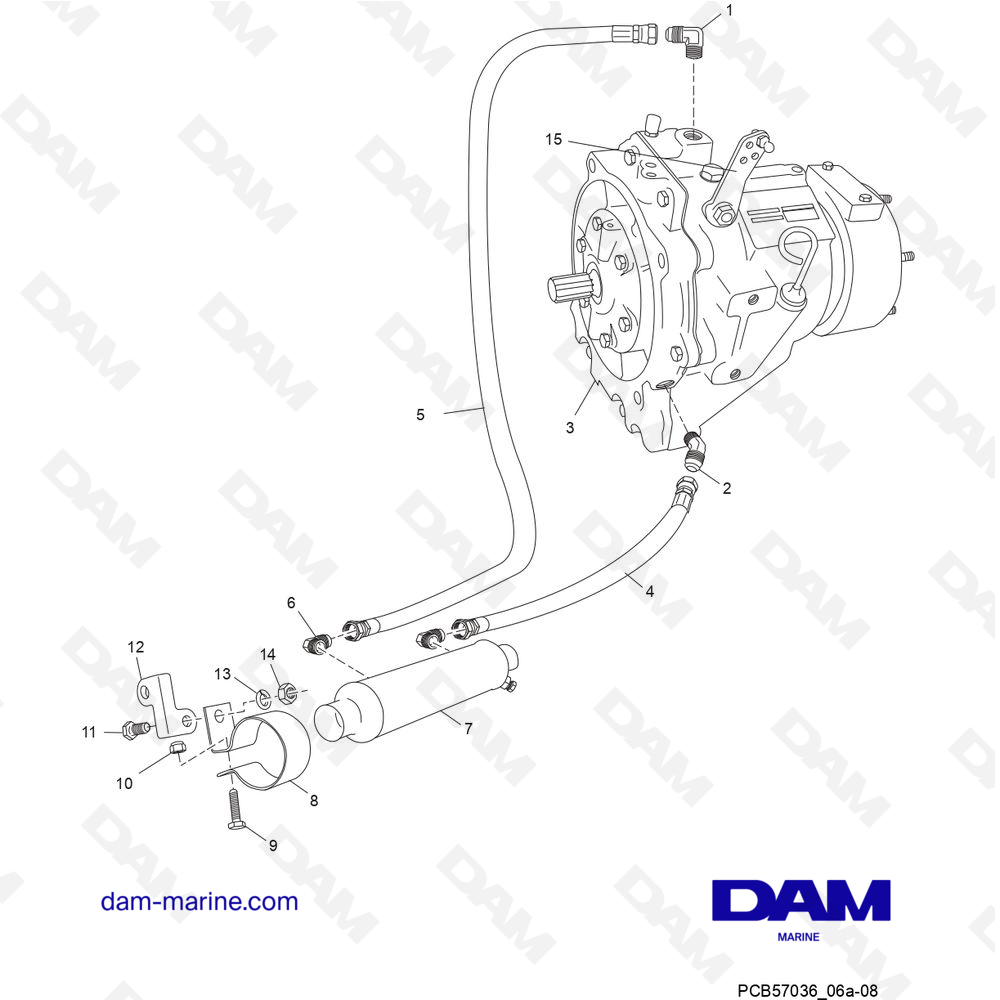 Vue éclatée TRANSMISSION ET COMPOSANTS ASSOCIÉS (1.0:1 "V" - TRANSMISSION) pour moteur PCM ZR409 - ZR450 (2008 - 2010)